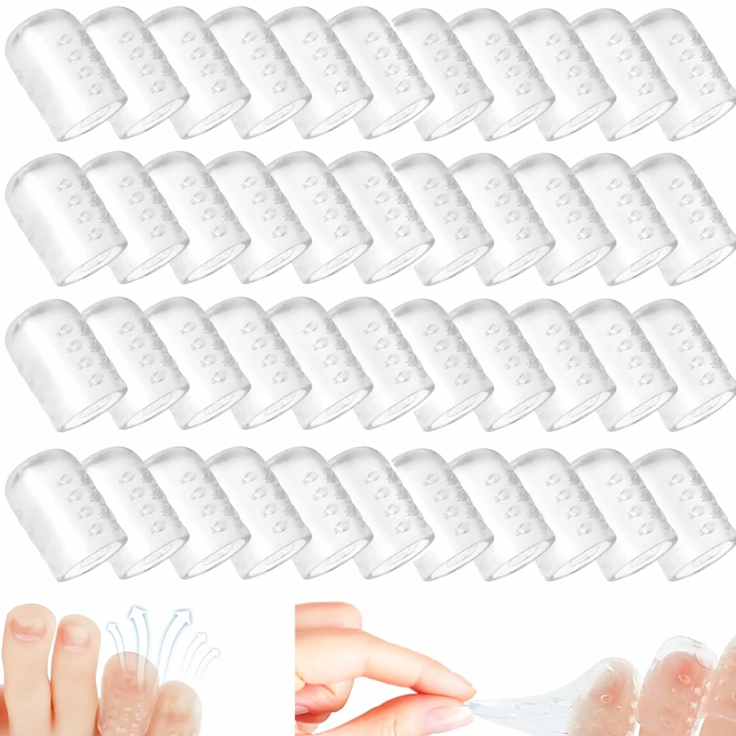 Protección de Dedo Del Pie Transparente, Silicona Transpirable para Caminar y Correr