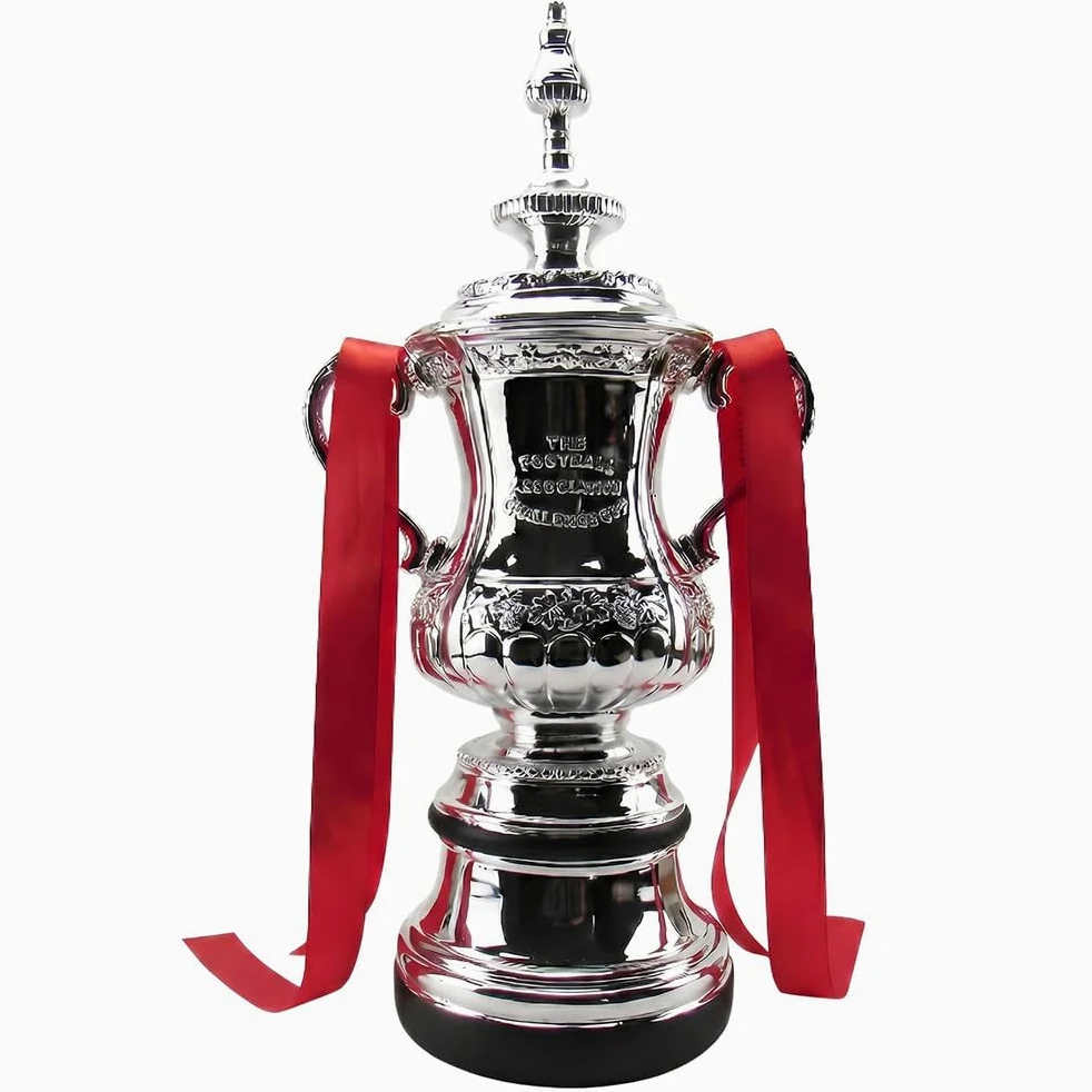 FA Cup Trofeo Réplica Fútbol Copa Plata Colección | Trofeo réplica FA Cup acabado plata para aficionados, coleccionistas, clubes y decoración deportiva