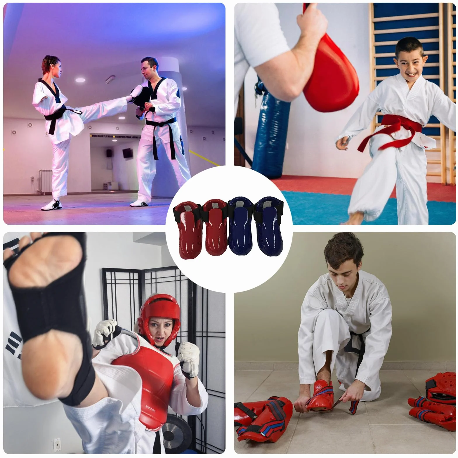 Taekwondo Protector de pie para adultos, zapatos de espuma, protección de pies, accesorios de entrenamiento