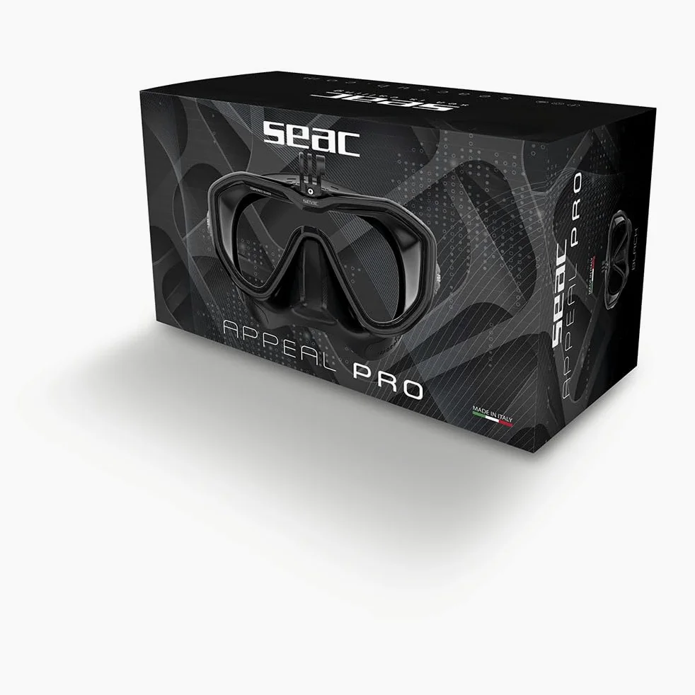 SEAC Appeal Pro - Máscara de Buceo Fabricada en Italia con Casquillo Universal para Action CAM Unisex Adulto