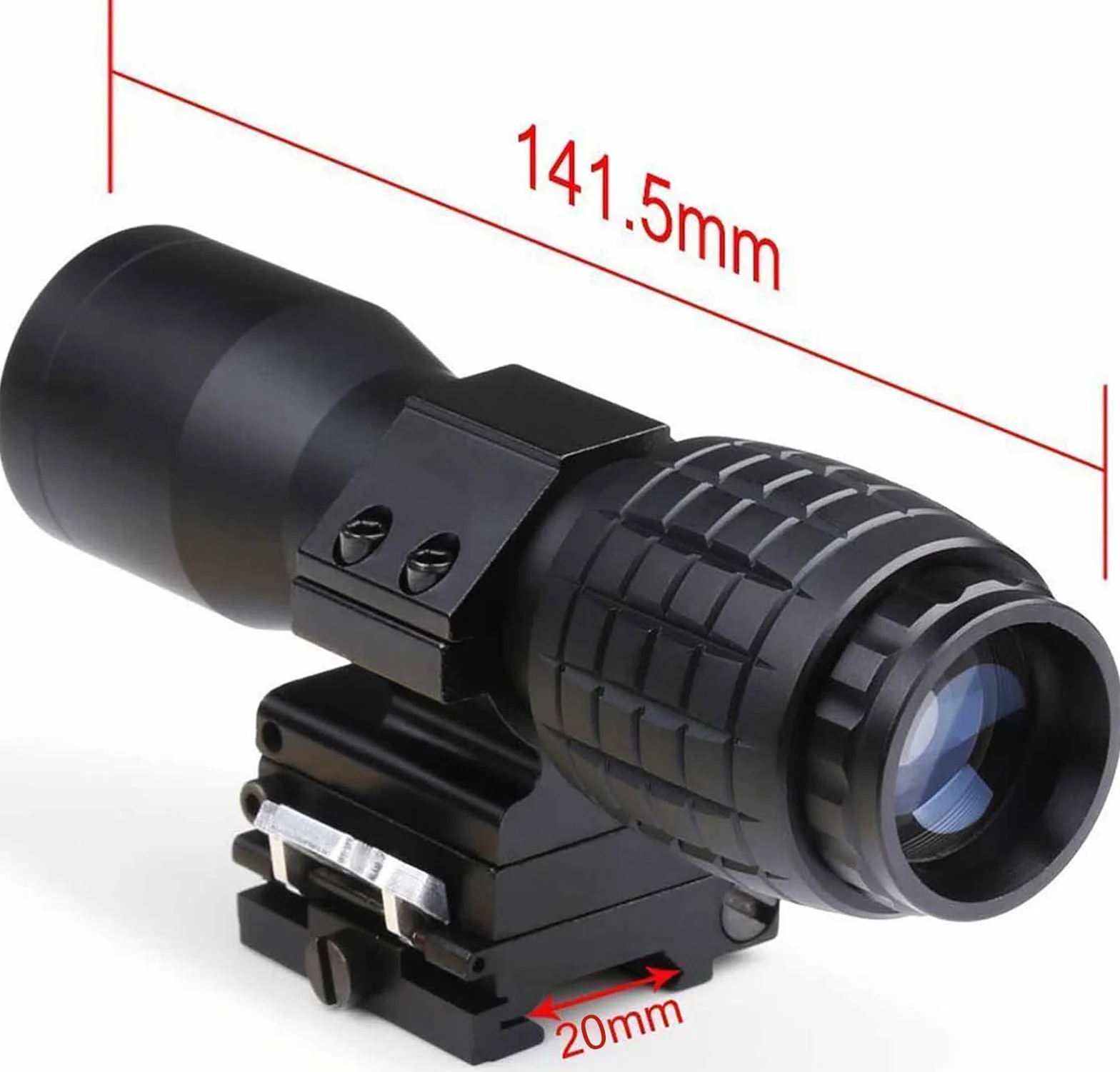 3X - Lupa de Alcance con Vista abatible a un Lado, desmontaje rápido, Compatible con riel Picatinny Weaver de 20 mm