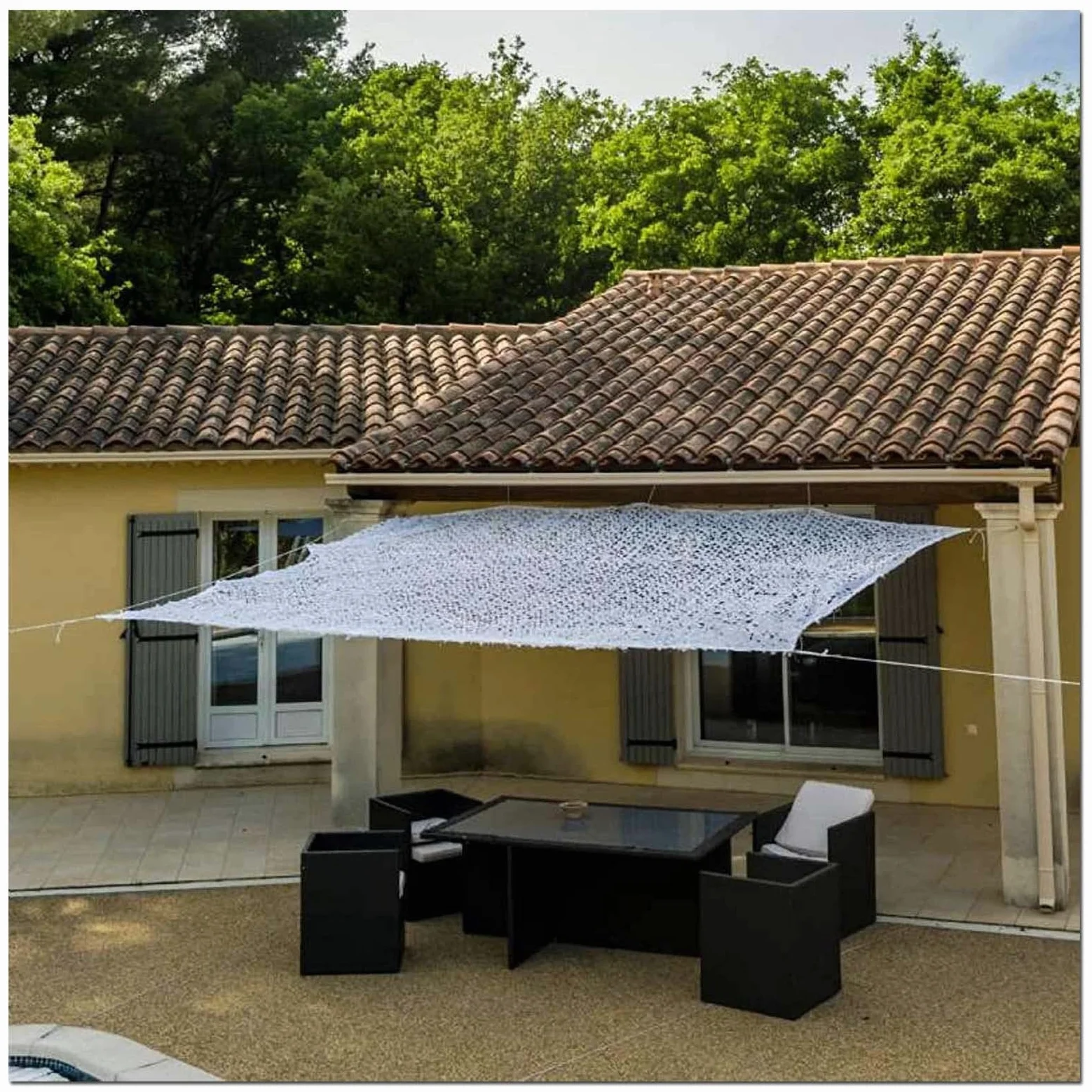 Red de camuflaje blanca,red de camuflaje for niños,red de camuflaje reforzada,protección UV,para piscina al aire libre,jardín,patio,observación de aves,caza,pesca,red protectora,Blanco(7x7m(23x23ft))