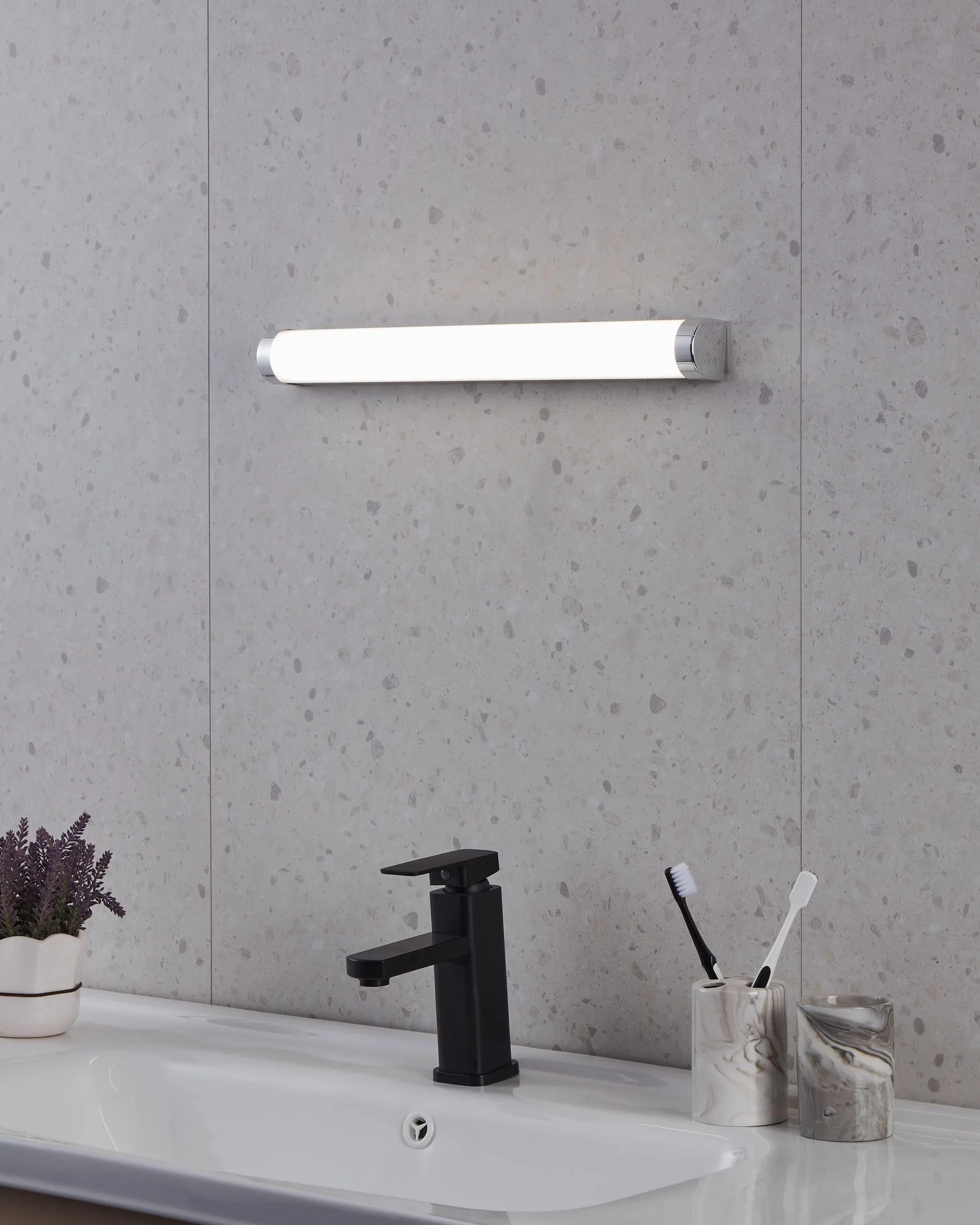 Eglo LED lámpara de espejo Tragacete 1 IP44 45 cm plata blanco
