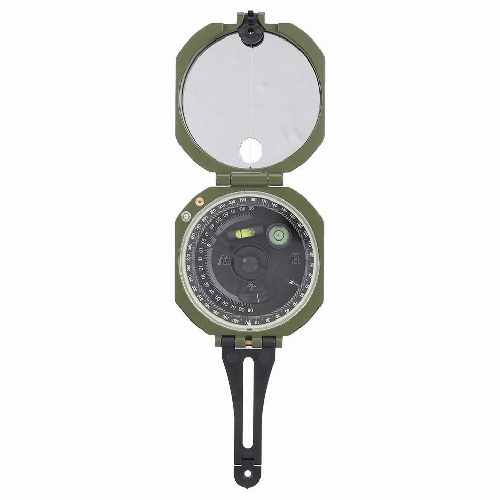KIMISS Brújula geológica de Alta precisión, Impermeable, a Prueba de Vibraciones, Luminosa, Multifuncional, Verde, aleación de Zinc