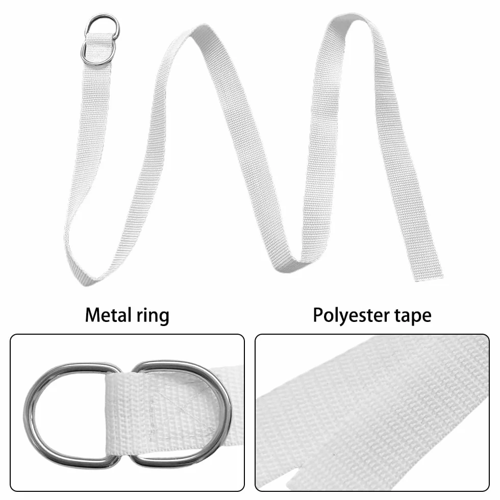 MiOYOOW 4PCS Web Fútbol Cinturón, 51 Pulgadas Blanco Cinturón D-Ring Cinturón para Hombres Mujeres Juegos Deportivos Ejercicios Juegos de Entrenamiento