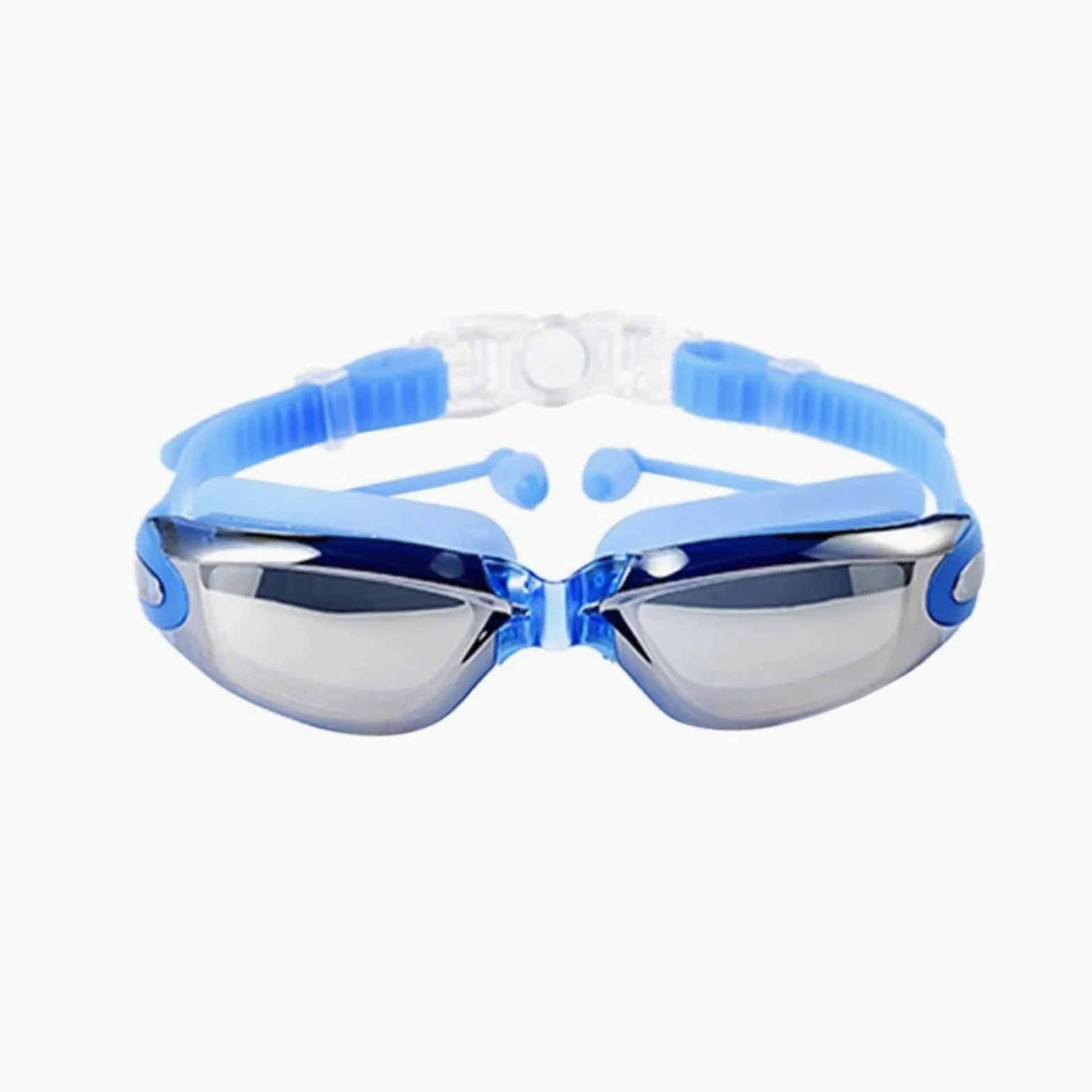 Gafas de natación antivaho impermeables al aire libre Para Deportes | Hombres Mujeres Marco grande con tapones for los oídos de silicona Gafas de natación Gafas for deportes acuáticos