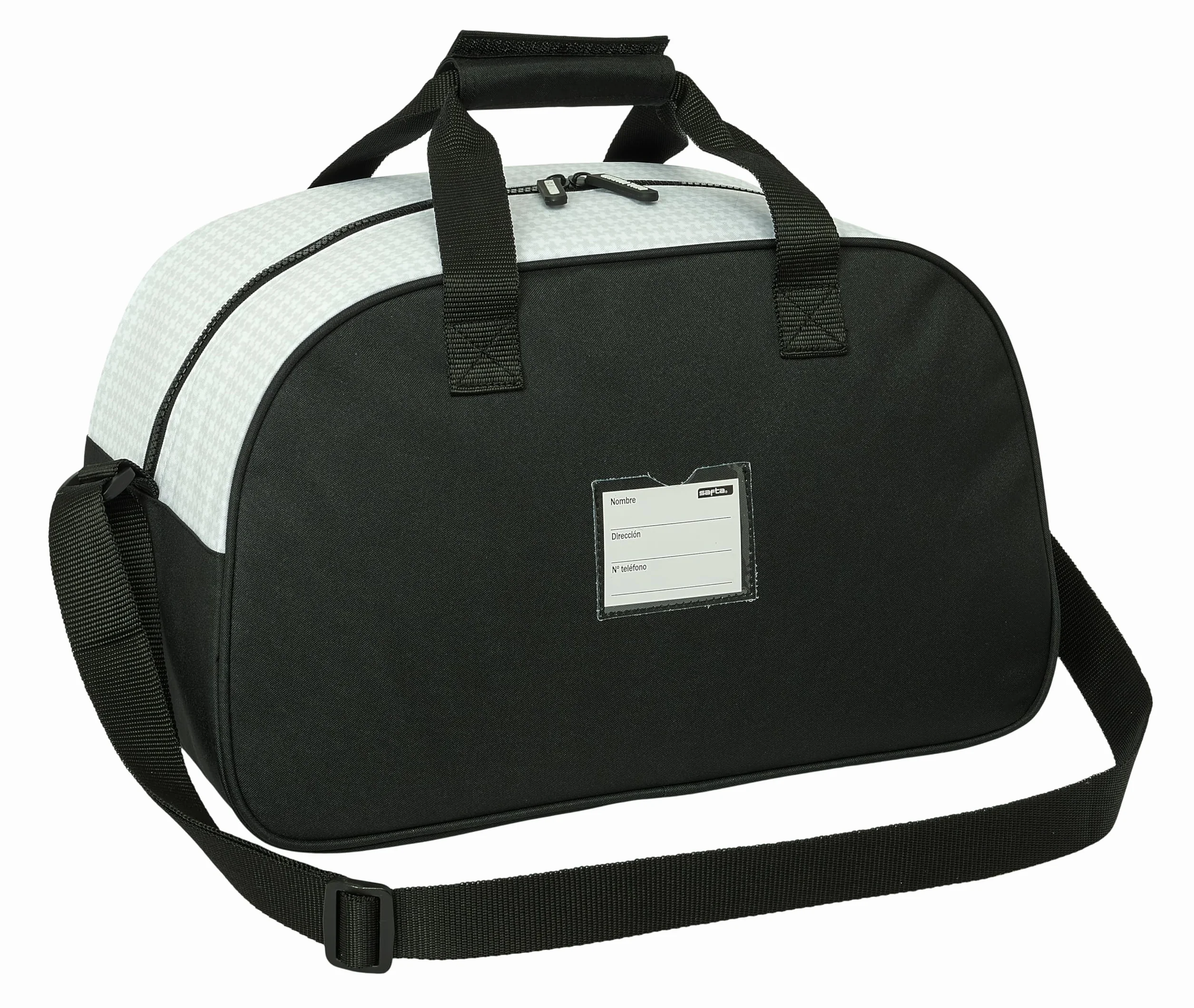 SAFTA Real Madrid 1ª EQUIPACIÓN 24/25 - Bolsa de Deporte, Mochila, Ideal para Niños de Diferentes Edades, Cómoda y Versátil, Calidad y Resistencia, 40x23x24 cm, Color Blanco/Gris