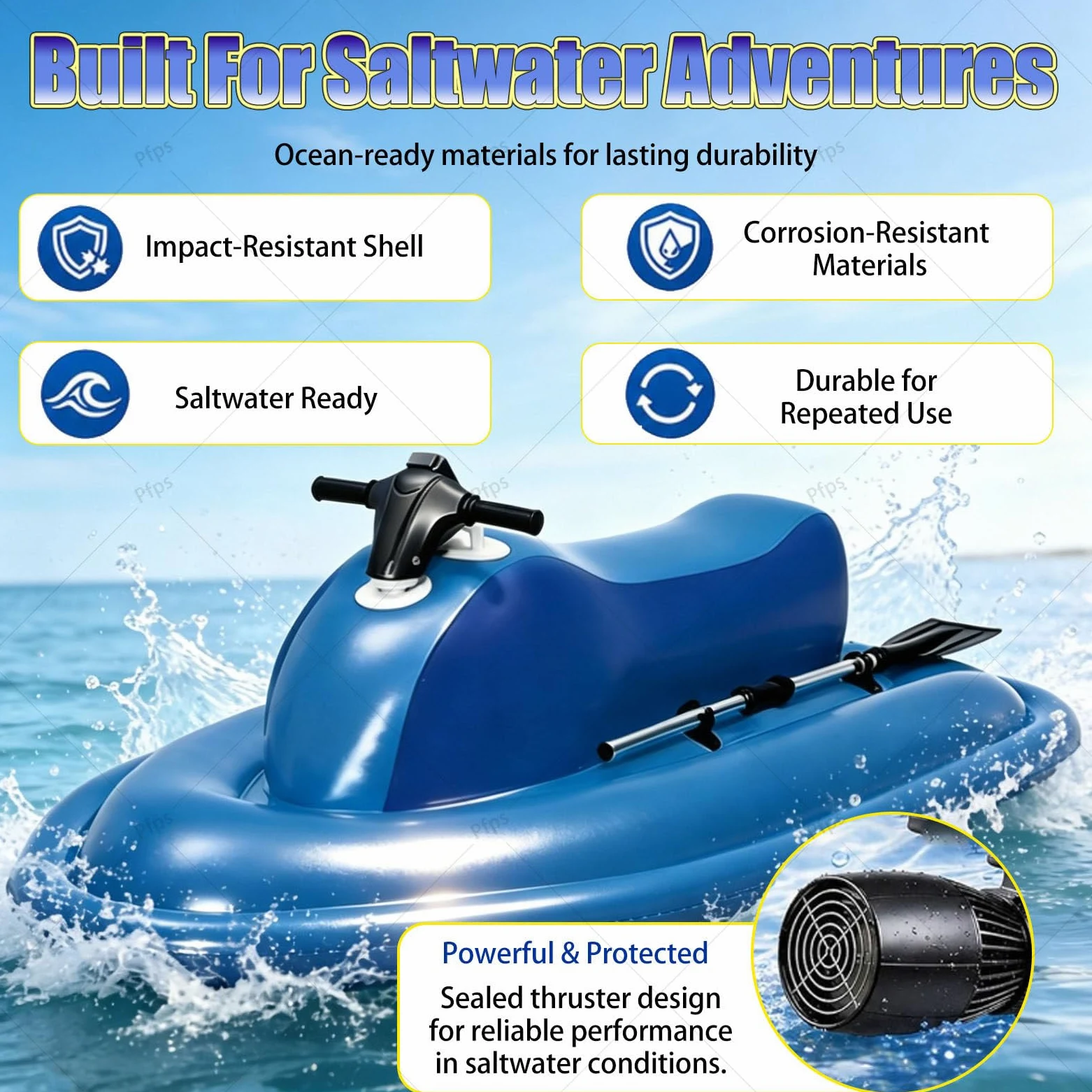 Moto Acuática Eléctrica Hinchable Y Plegable, con Hélice Subacuática De 500 W, Autonomía De 130 Minutos Y Estabilizador Desmontable De Doble Aleta para Practicar Kayak Y Buceo Nothruster
