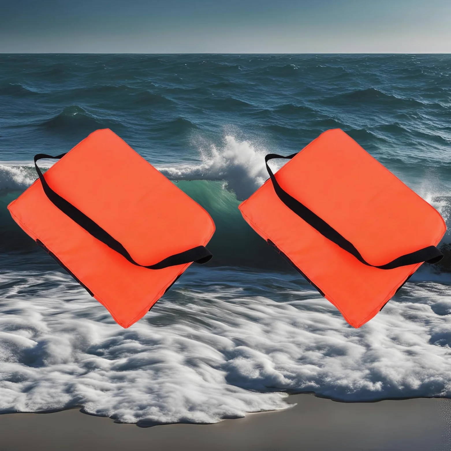Dispositivo de flotación lanzable para barco, dispositivo de flotación lanzable para navegación, cojín de barco de 18 x 14 pulgadas de alto y cojín de lanzamiento para barco con correa a prueba de