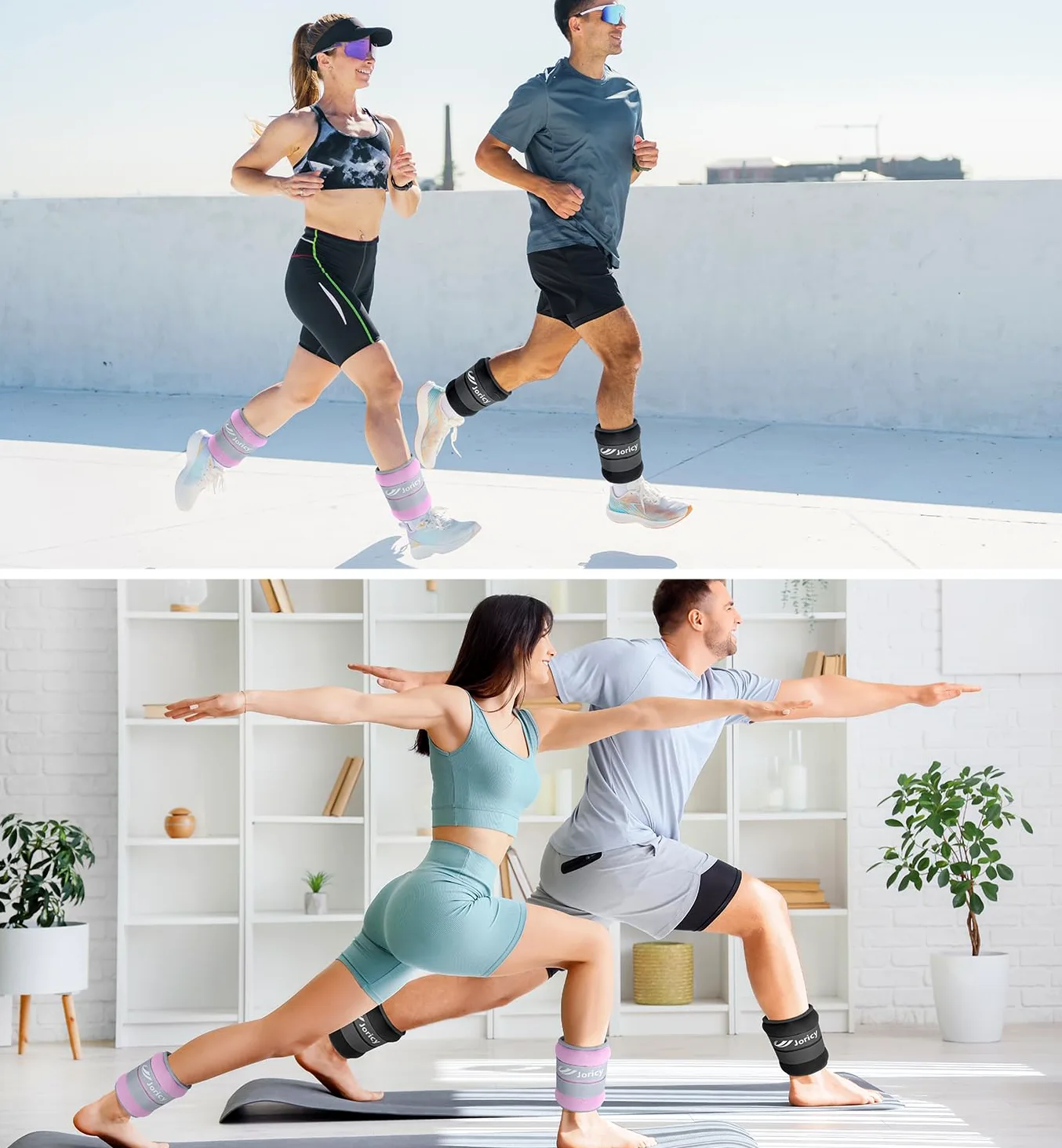 JORICY Pesas para Tobillos, Pesas para Tobillo y Muñecas 1 2 3 4 5 6 8 10 kg 1 par Pesas Muñeca Lastres Tobillos Tobilleras con Correas Ajustables para Ejercicios de Fitness Caminar