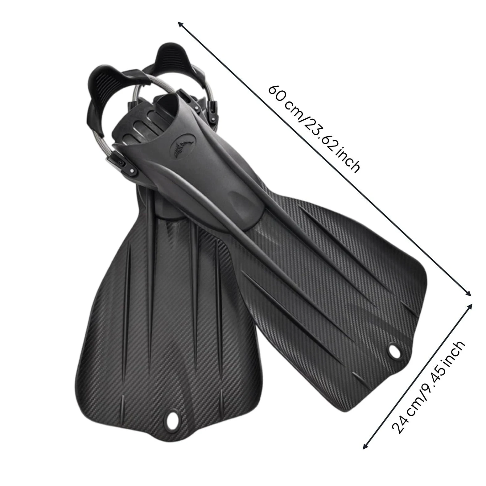 Harilla Aletas de Buceo Profesionales con Largas Aletas Equipamiento con de Talón Ajustable y Control de Patada Suave Materiales TPE y TPU Adecuada para