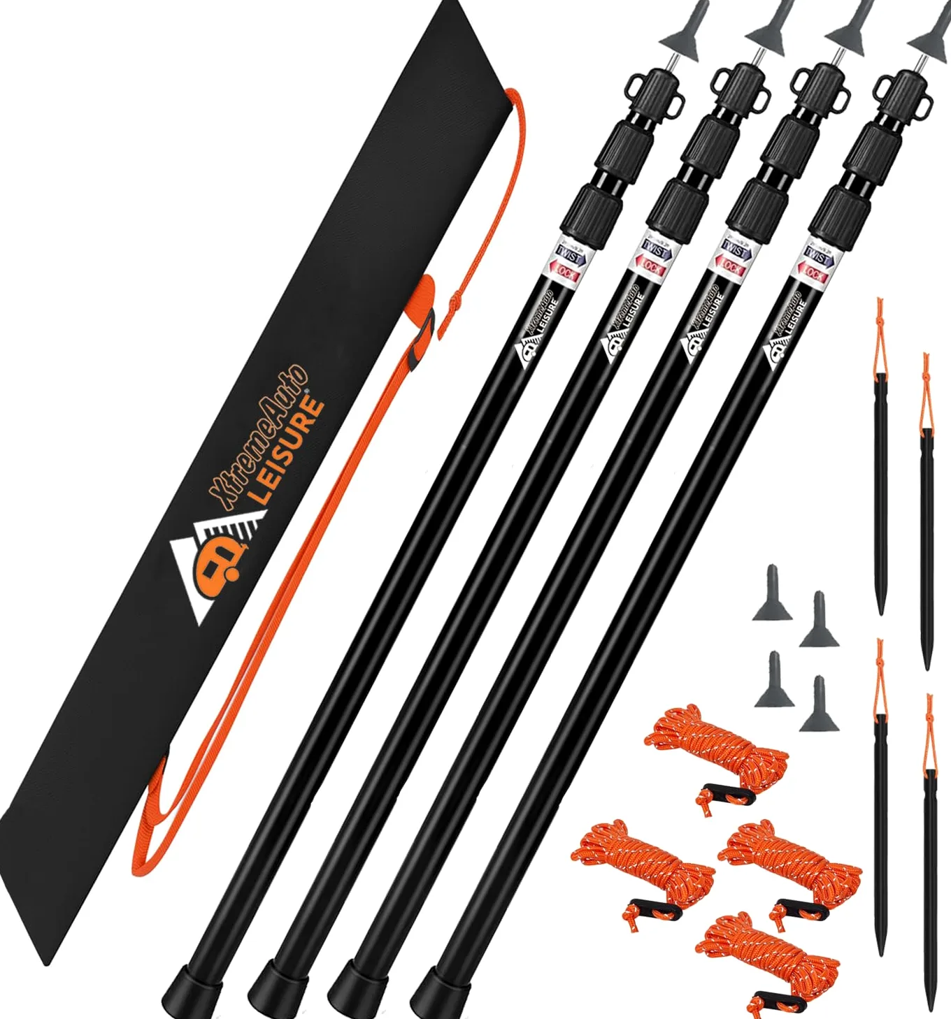 Xtremeauto Postes ajustables para tienda de campaña, telescópicos, de aluminio, para lona, toldo, refugio de camping, ligeros y resistentes al óxido, 90 cm a 230 cm
