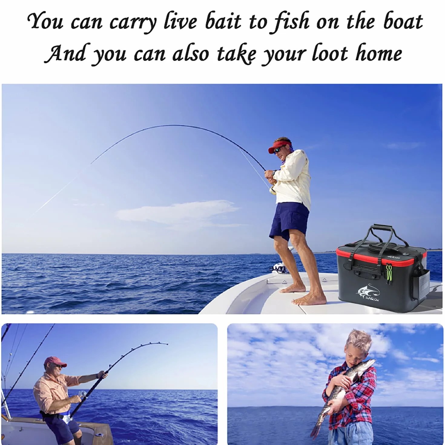 Cubo de Pesca,Cubo de Cebo de Pesca Plegable Portátil, Contenedor de Cebo de Pesca Vivo Multifuncional, Bolsa de Pesca de EVA para Acampar al Aire Libre y Cubo de Protección de Peces (Naranja, 30L)