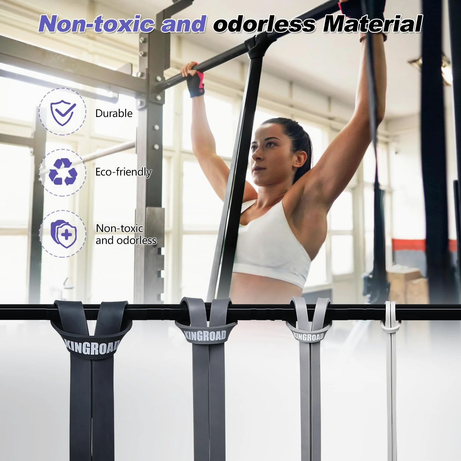 Bandas de resistencia para dominadas, juego de 5 bandas de resistencia resistentes para ejercicio, estiramiento, entrenamiento de levantamiento de potencia, entrenamiento con guía de instrucciones
