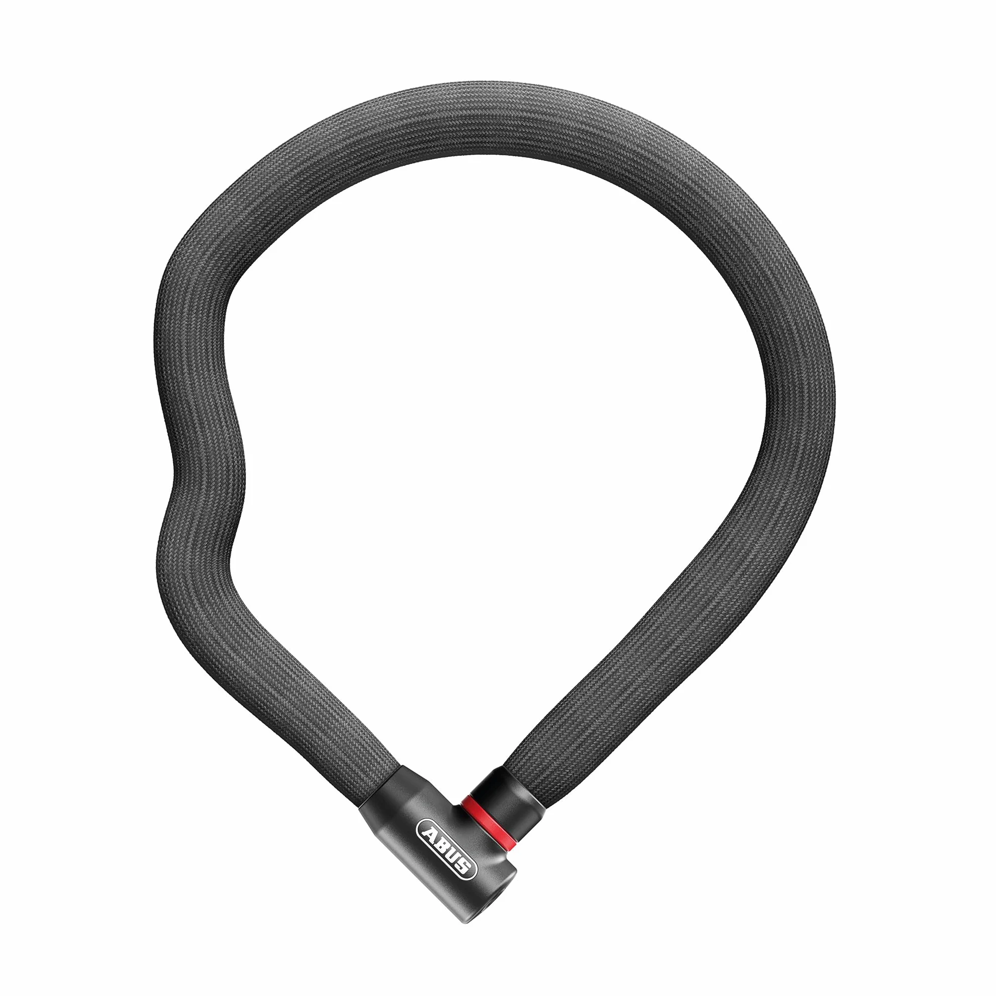 ABUS Candado de cadena Goose Lock 4204K – Candado flexible para bicicleta de acero endurecido – Cadena de acero de 4 mm de grosor, 28 mm de diámetro total – 110 cm de largo – con llave – Negro