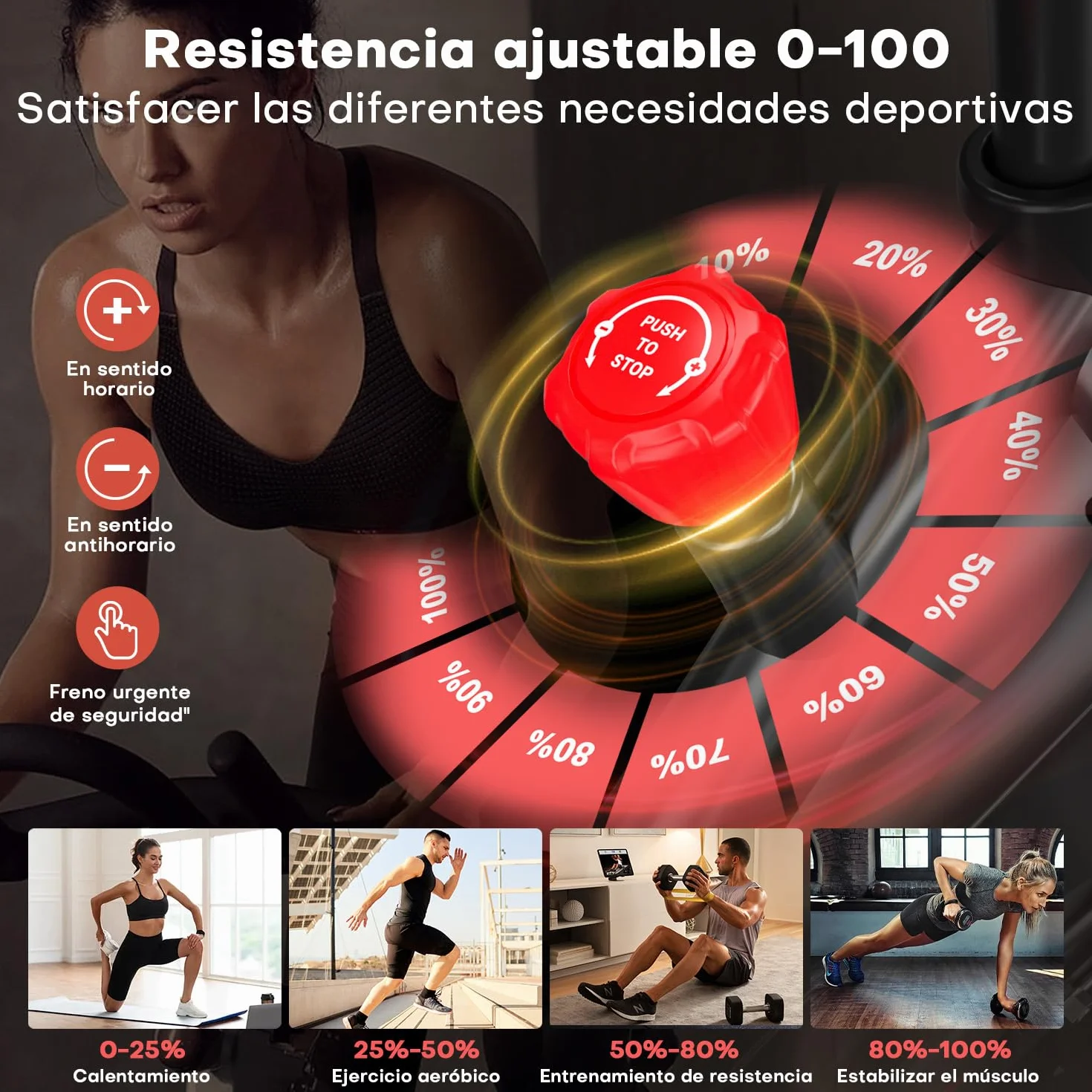 DMASUN Bicicleta Estática en Casa con Resistencia Ajustable, Bicicleta Spinning Silenciosa con Monitor LED, Cómodo Cojín de Asiento, Asientos Cómodos Transpirables Capacidad de 160 KG