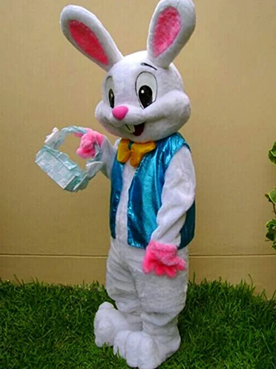 Disfraz de mascota de conejo de Pascua, unisex, disfraz de conejito de lujo, para fiesta de adultos, tamaño elegante