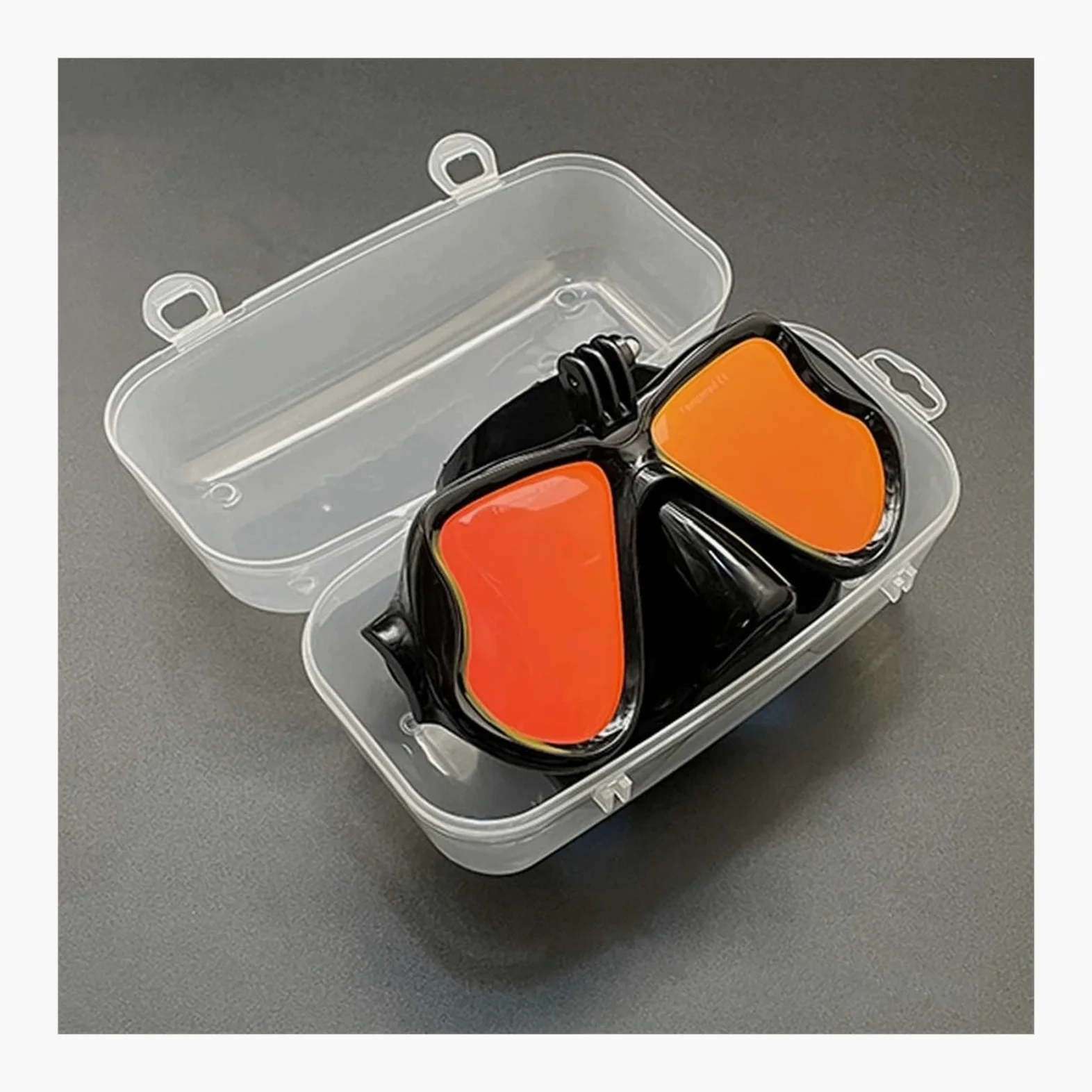 Buceo Máscara de Snorkel Cómoda máscara de natación de Silicona con Espejo y Soporte para cámara para Gafas de Buceo GoPro para Adultos