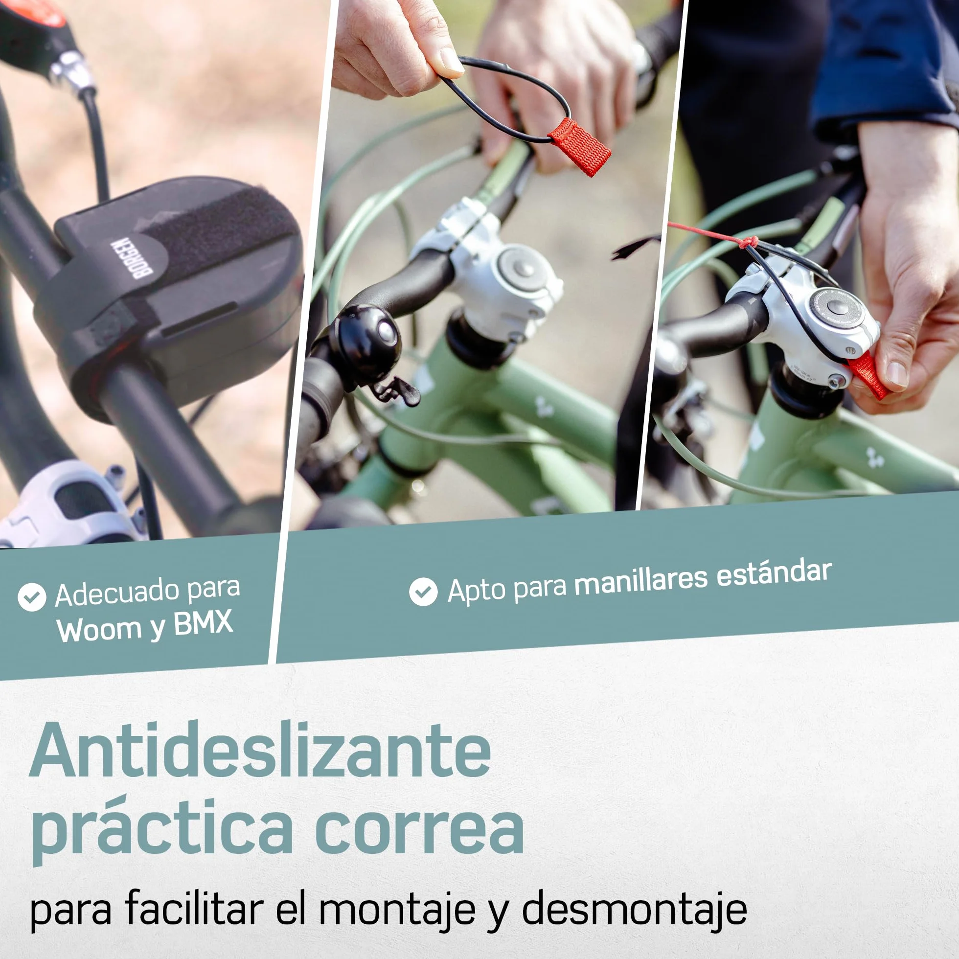Borgen Cuerda de Remolque para Bicicletas para Niños y Adultos, Acoplamiento y Desacoplamiento Seguros y Fáciles, Adecuado para Woom, Carga hasta 120 kg, Universalmente Adecuado.