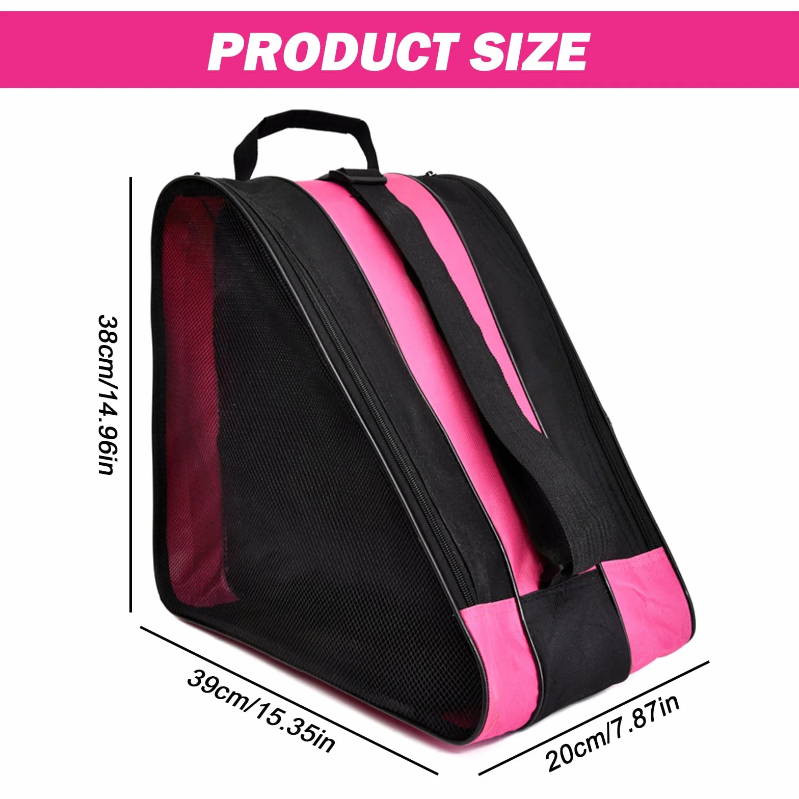 Bolsa para patines de ruedas con correa ajustable, bolsa para patinaje de adultos, bolsa para patines de hielo, bolsa para patines de hielo, bolsa para patines en línea para hombre y mujer