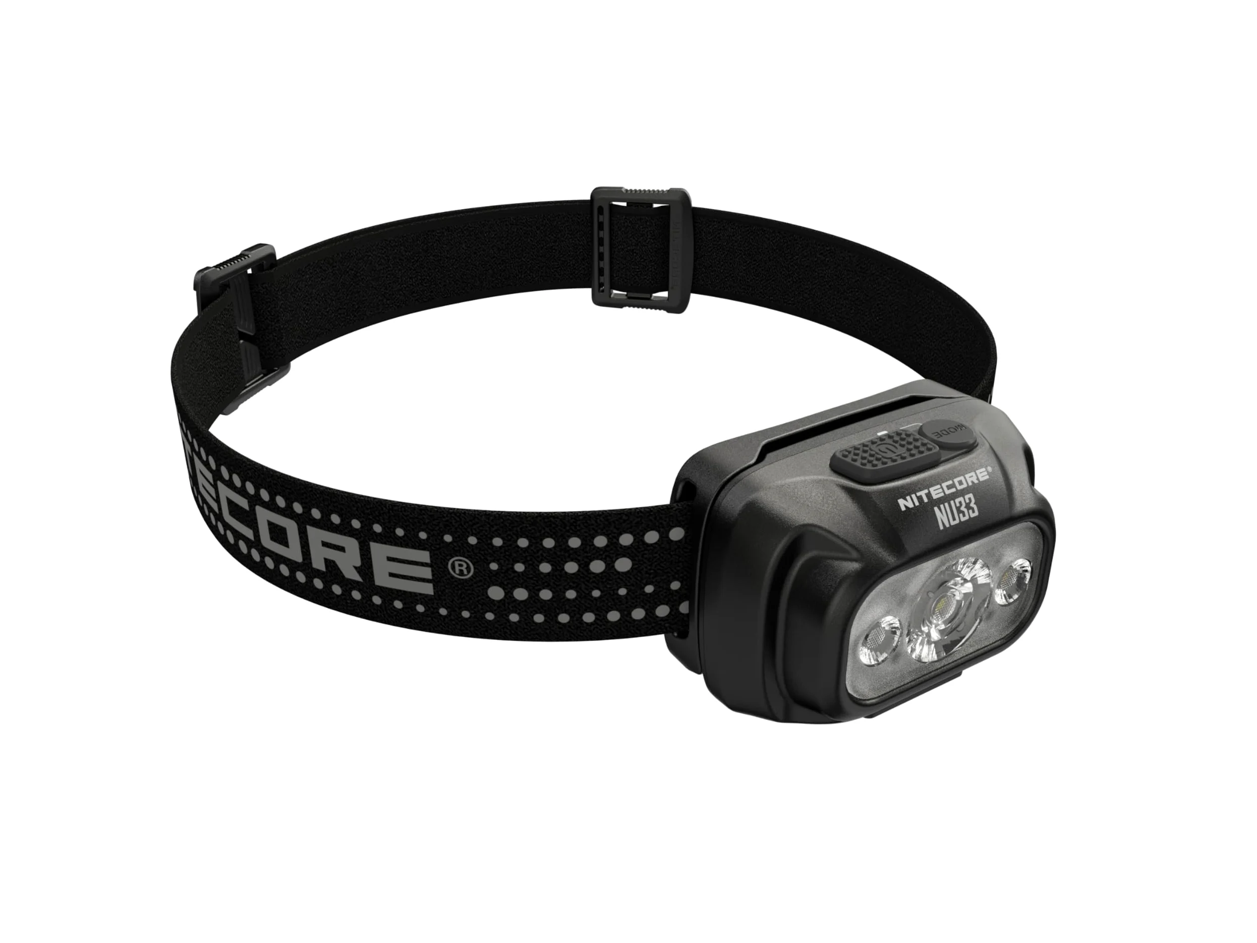 Nitecore NU33 - Linterna frontal de camping de 700 lúmenes, recargable por USB-C, ligera con adhesivo LED blanco, rojo y de lectura