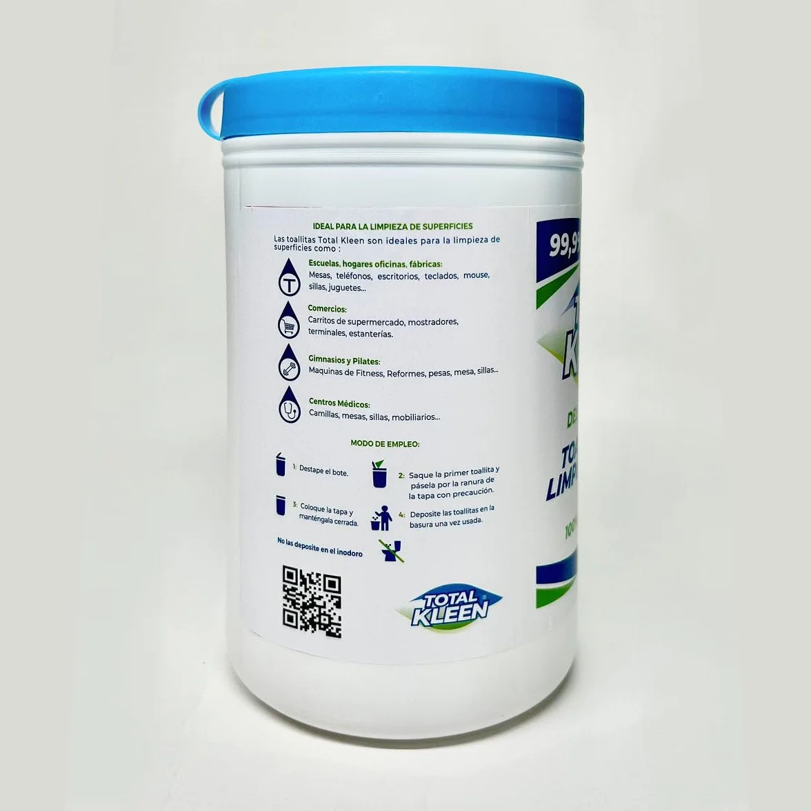 Total Kleen Toallitas de limpieza multiusos biodegradables 100 unidades desinfectantes