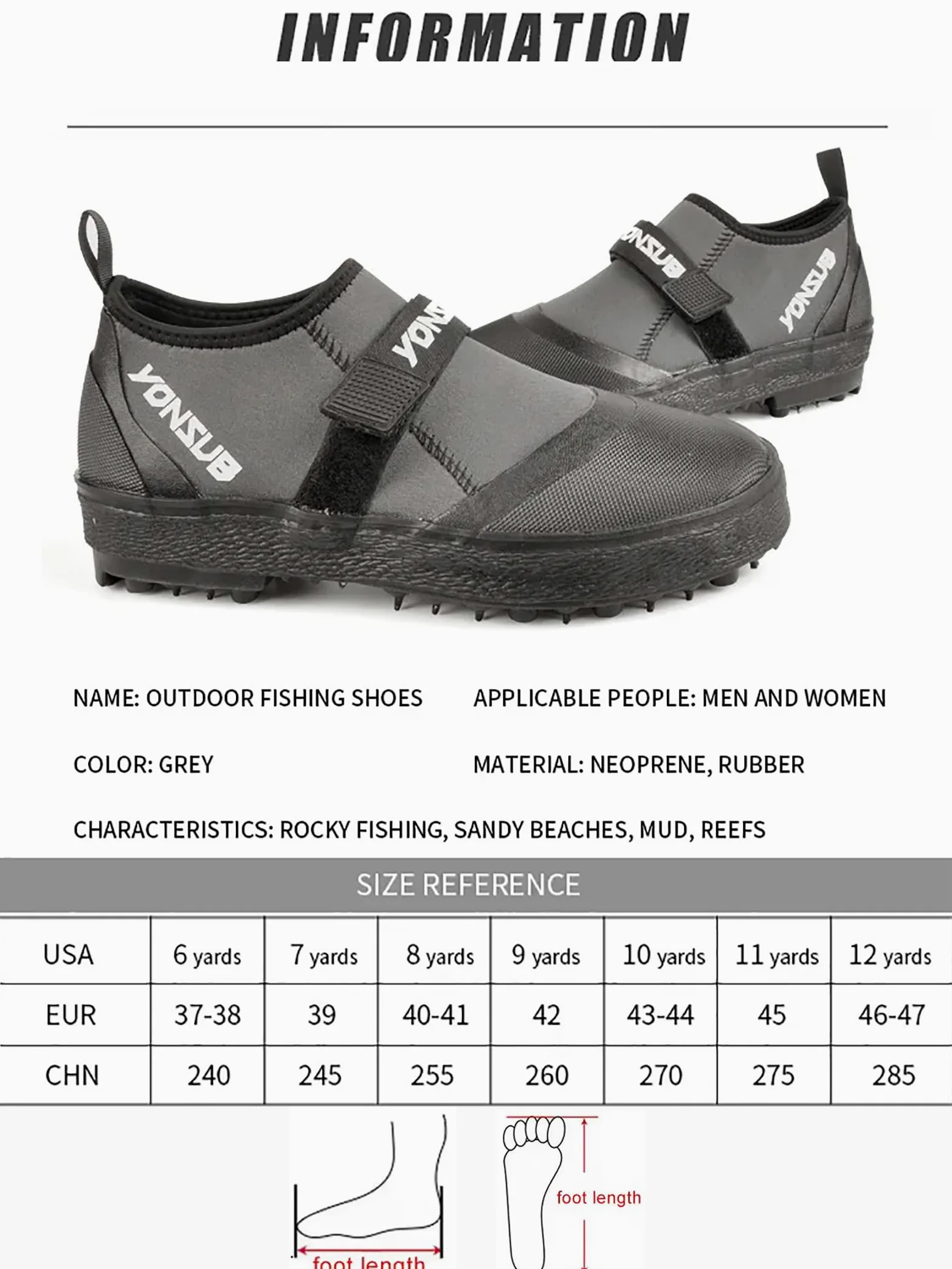 Botas de pesca antideslizantes de neopreno, zapatos de vadeo ligeros con suela tachonada de acero y protección de los dedos para pesca en roca, senderismo y deportes al aire libre