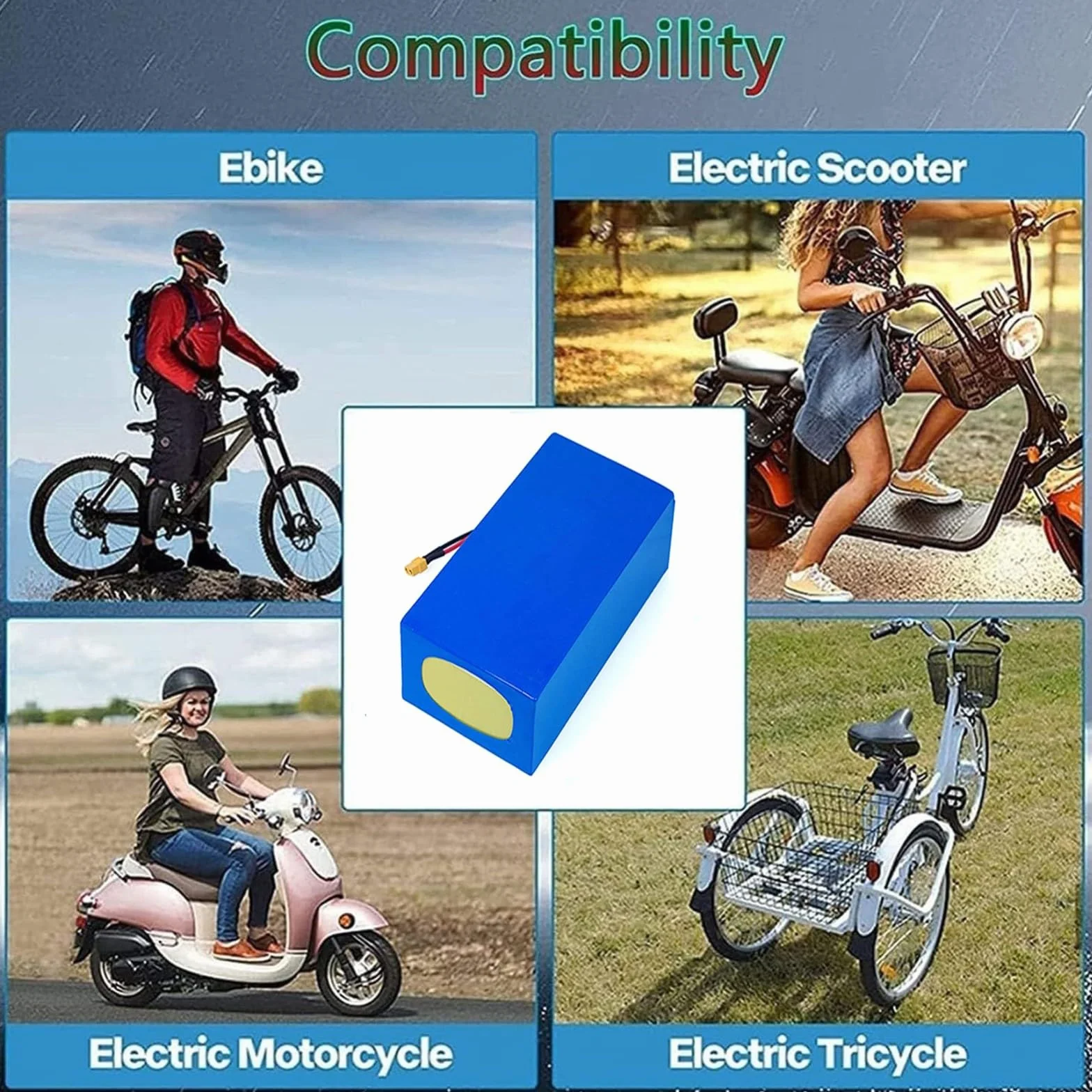 Batería De Iones De Litio Para Bicicleta Eléctrica De 60 V Y 38 Ah, 16S2P, Resistente Al Agua, Para Scooters Eléctricos Con Motor De 200 W A 1000 W. XT90+DC,60V 38AH
