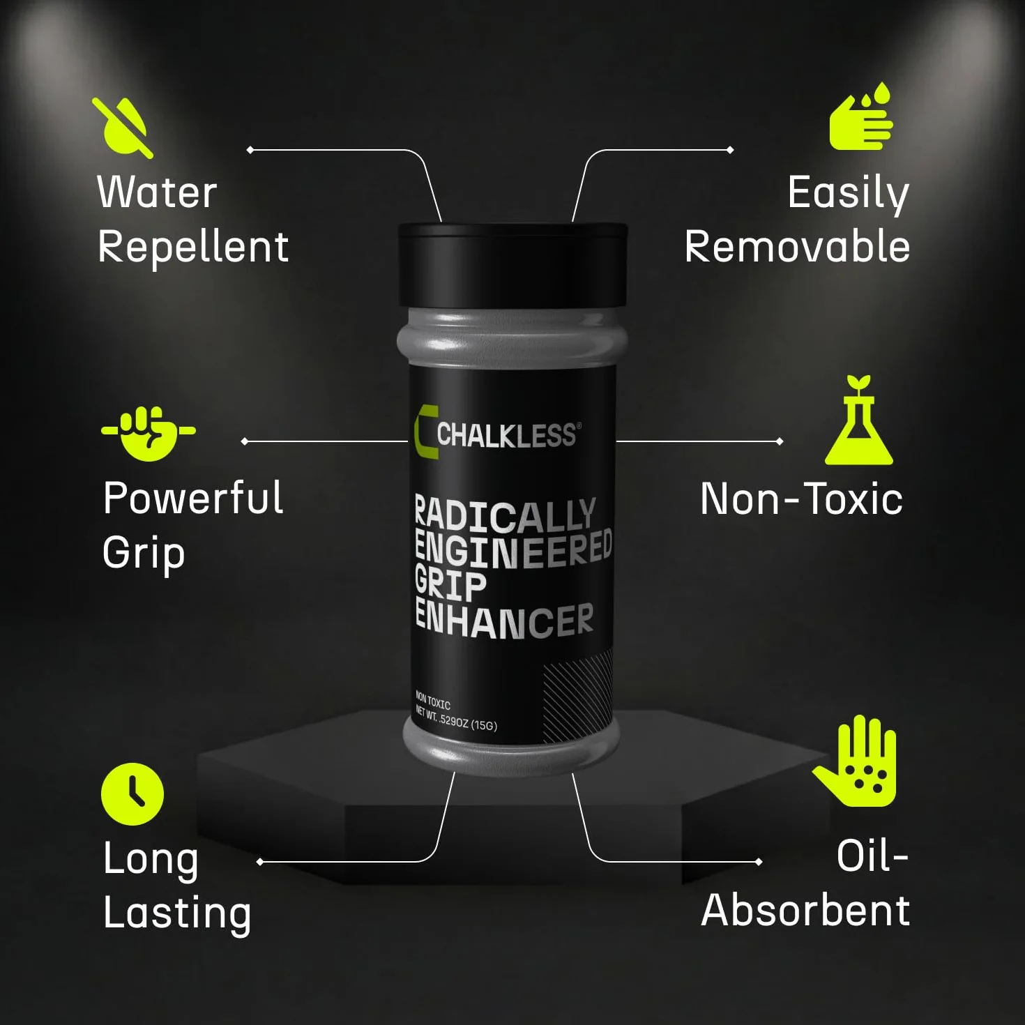 Chalkless Potenciador de agarre, no tóxico, repuesto para mango de tiza líquida para levantamiento de pesas, juegos, tenis, golf, radicalmente diseñado para mejorar el agarre durante más tiempo