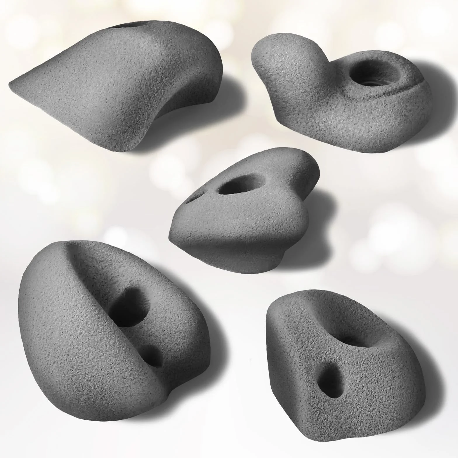 ALPIDEX 15 Presas De Escalada M/L Asas Pequeñas Peldaños Piedras Bloques Escalada Grey Stone