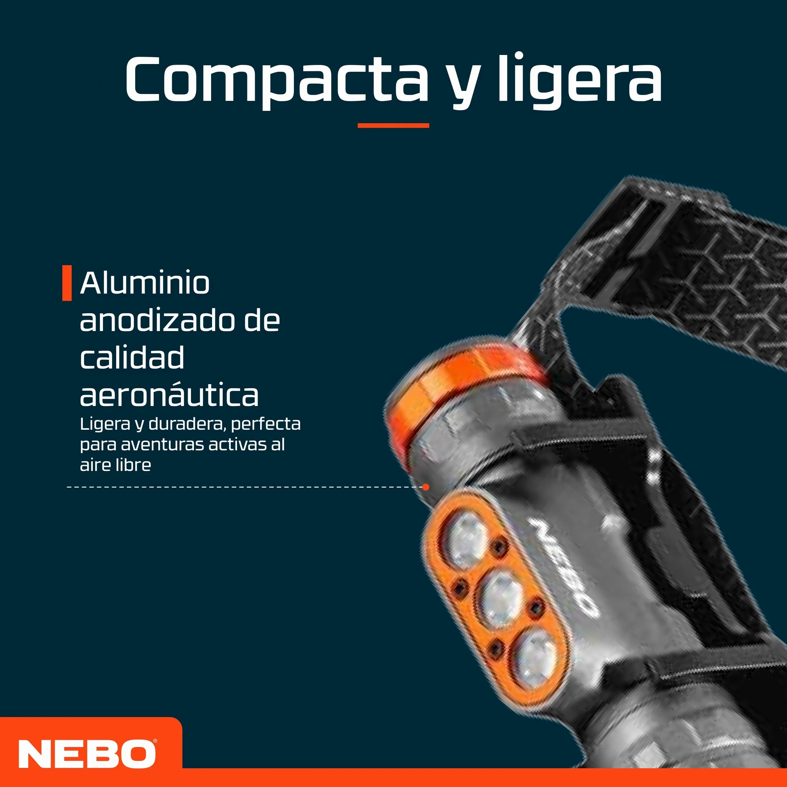 NEBO Transcend 1500 Frontal Recargable – 1.500 Lm Turbo | Dial Selector | 5 Modos | 28h | Base Magnética | IPX7 | Aluminio | Se Convierte en Luz de Trabajo | USB-C | 150g