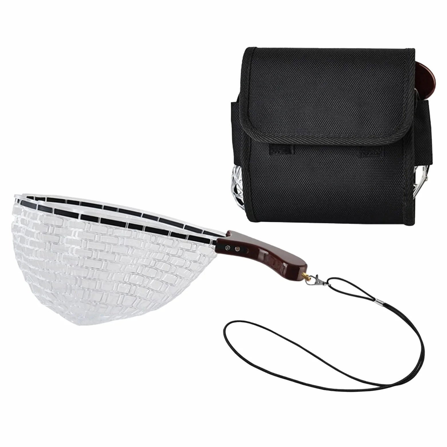 Red de pesca plegable con asa | Mango cómodo red de pesca viva para piscina estanques salmón pesca con mosca kayak