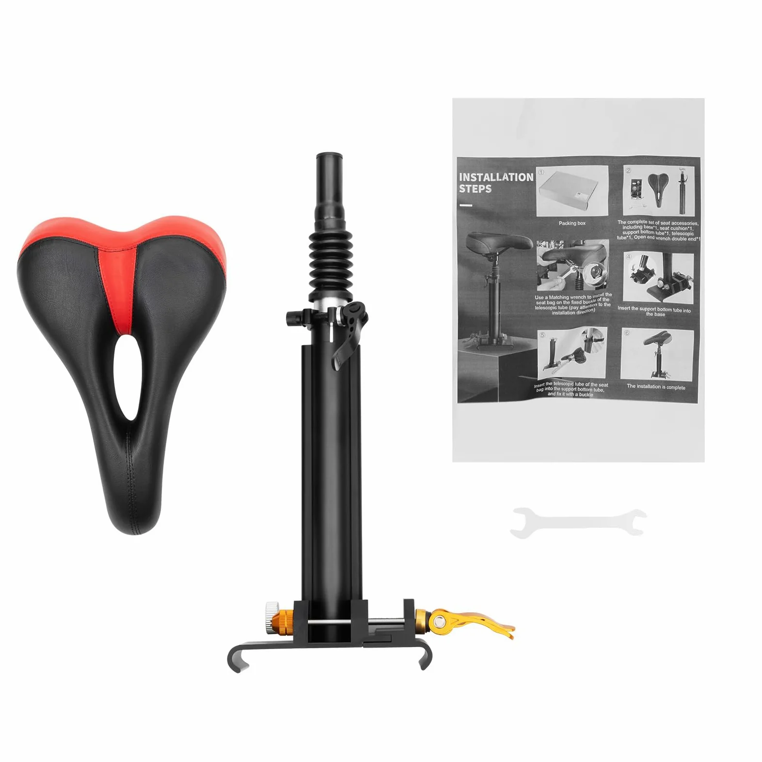 Sillín de Scooter Eléctrico,Asiento Scooter Eléctrico para X-i-a-o-m-i,Altura Ajustable, Absorción de Impactos