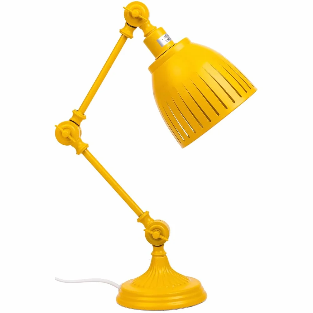 WANDERLUST DECO Lámpara flexo de mesa de metal amarillo