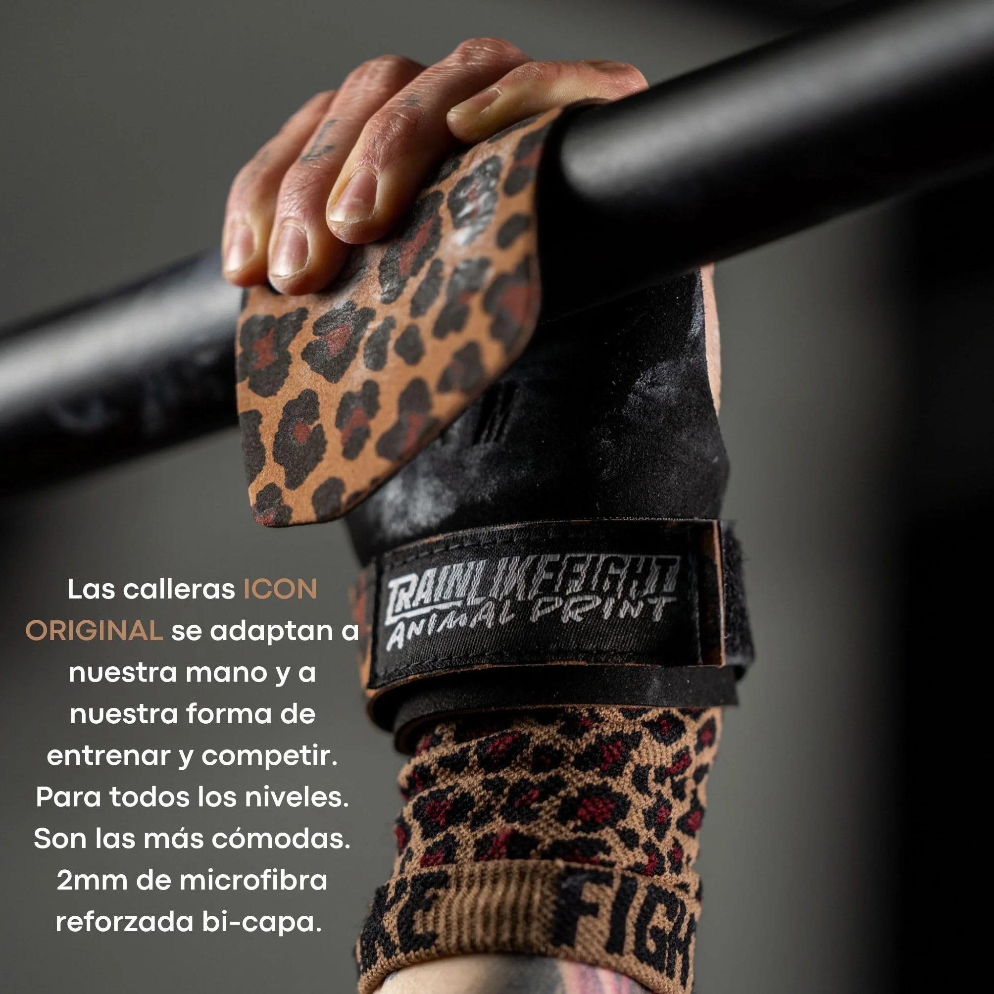 TRAINLIKEFIGHT Icon 0H Estampadas - Calleras Unisex para Cross Training, Calistenia, Gimnasia, Protección para Tus Manos, Previenen la aparición de Callos y heridas