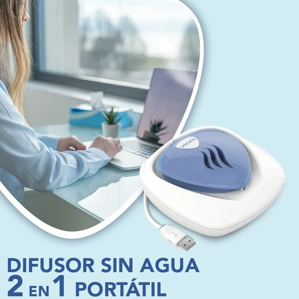 Vicks VH1800JUVEU Difusor portátil sin agua USB con luz nocturna
