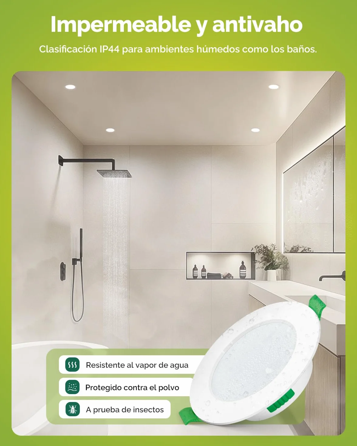 Fondiiz 12 Pack Focos LED Interior Techo Regulable 6W Downlight IP44, Corte 75mm-90mm, Diámetro 98mm