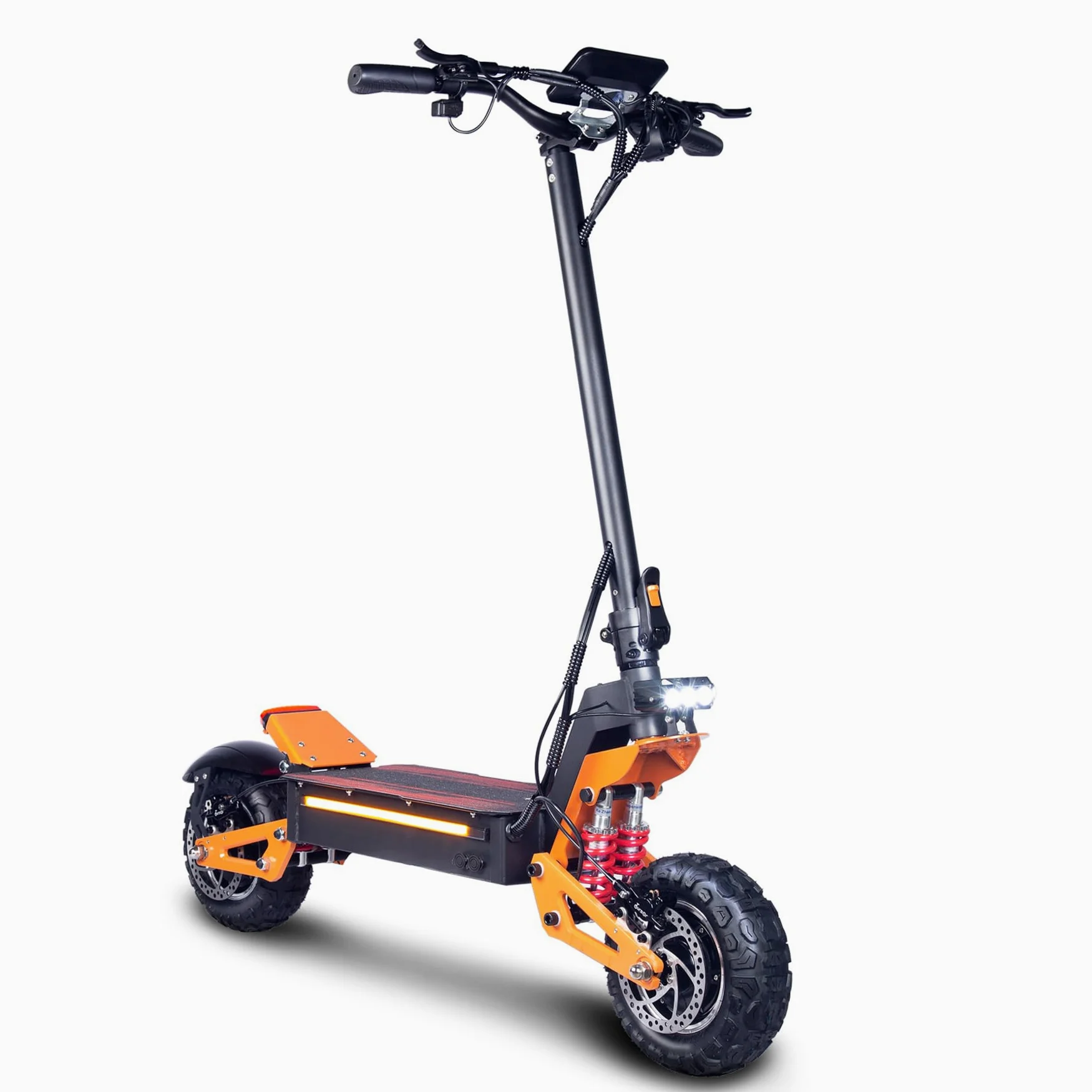 Patinete Electrico Adultos Todoterreno Scooter Eléctrico Rápido Motor Doble 11 Pulgadas Acelerador de Pulgar Neumáticos sin Cámara 60V38AH Batería de Litio Carga máxima 200 KG