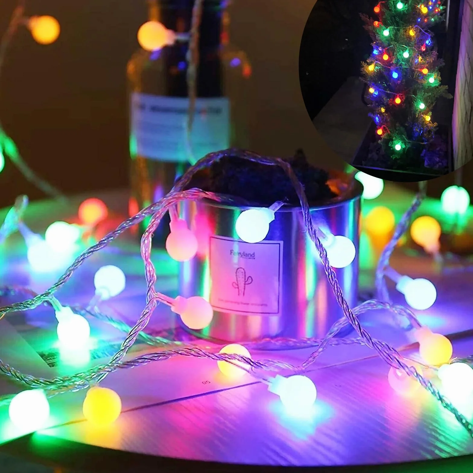 A.bigwhale Guirnalda Luces LED 30 Bola Cadena Navidad 3M Multicolor