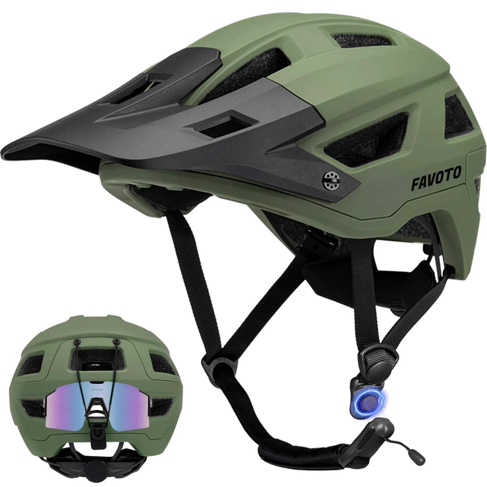 Favoto - Casco de Bicicleta de montaña, Casco de Bicicleta de montaña Ligero de Doble Carcasa para Adultos, Hombres, Mujeres, Adolescentes, Certificado CPSC, Talla L