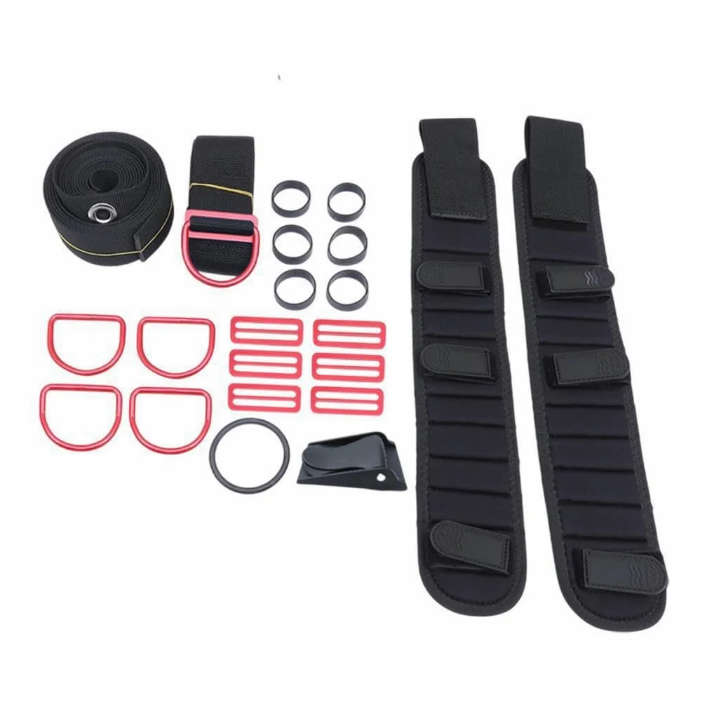 Anillos de Goma livianos, Deslizadores triples Anchos, cómodo Kit de Buceo, Materiales de Primera Calidad, Opciones prácticas, Kit de Placa Trasera