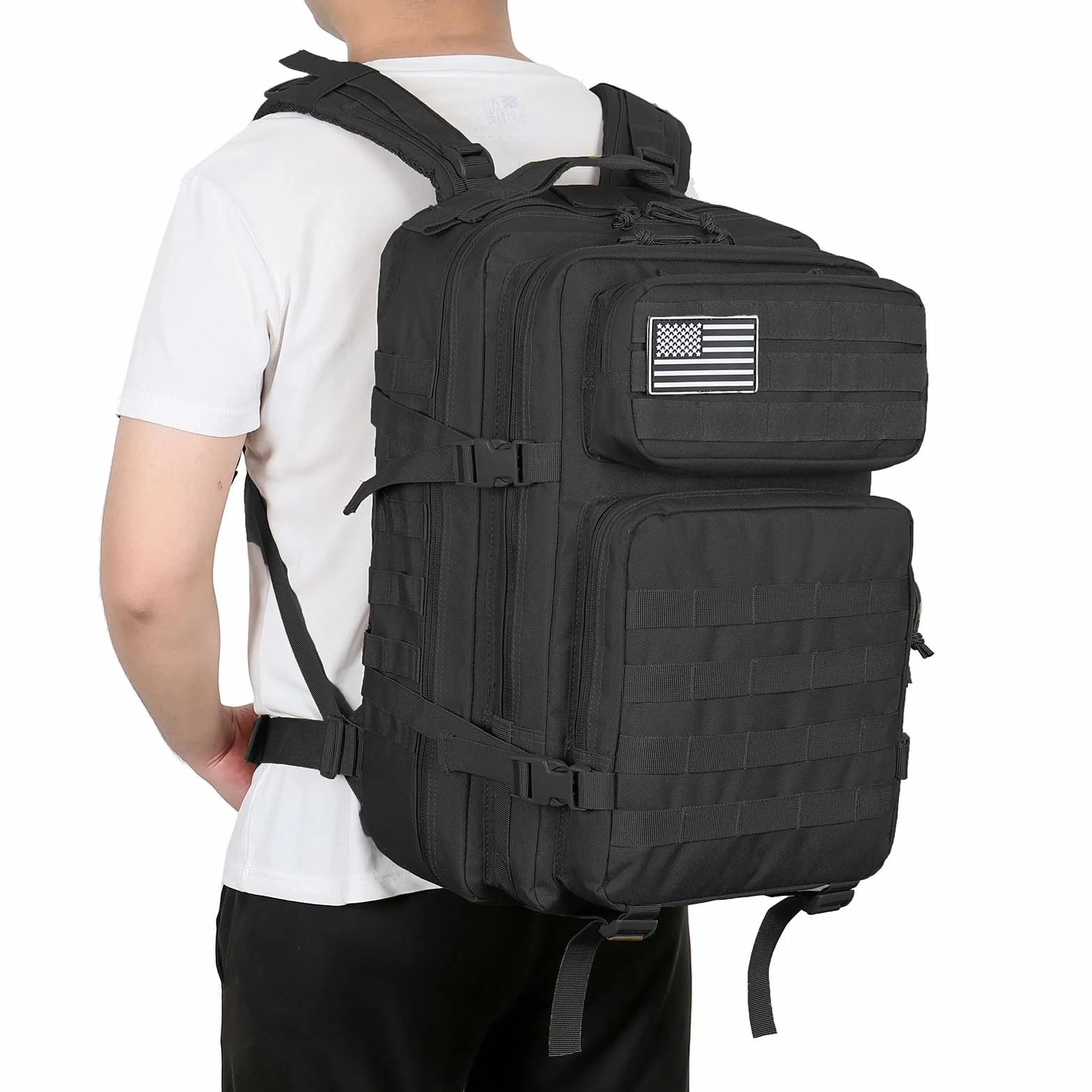 QT&QY Mochilas Militares Tácticas 45L Molle Mochila de asalto del ejército Bolsa Bug Out de 3 días mochila de senderismo para acampar
