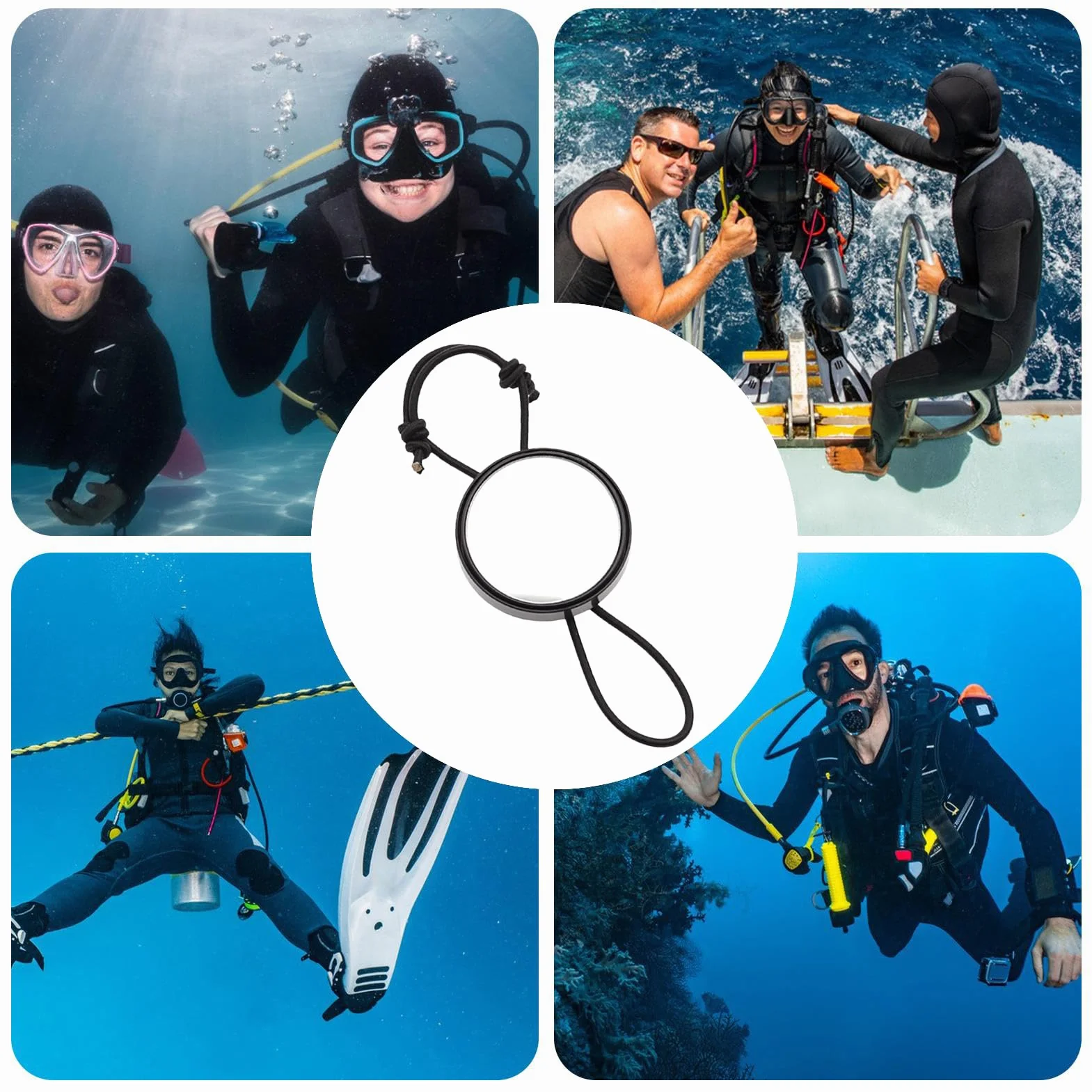 Espejo de Buceo - Espejo Compacto de Observación para Buceadores - Equipo Submarino Portátil Ajustable para Mujeres, Buceo en Cuevas, Seguridad, Deportes al Aire Libre, Hombres