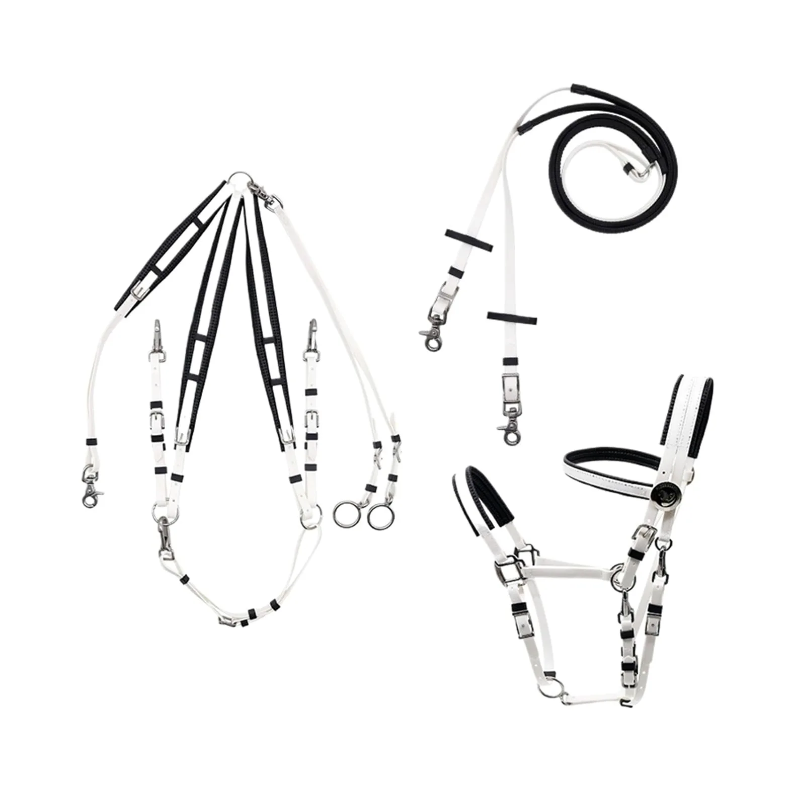 Endurance Horse Tack - Juego completo de cabestro estilo brida de nailon de cuero y PVC, juego completo de equipo de equitación, disponible (naranja)