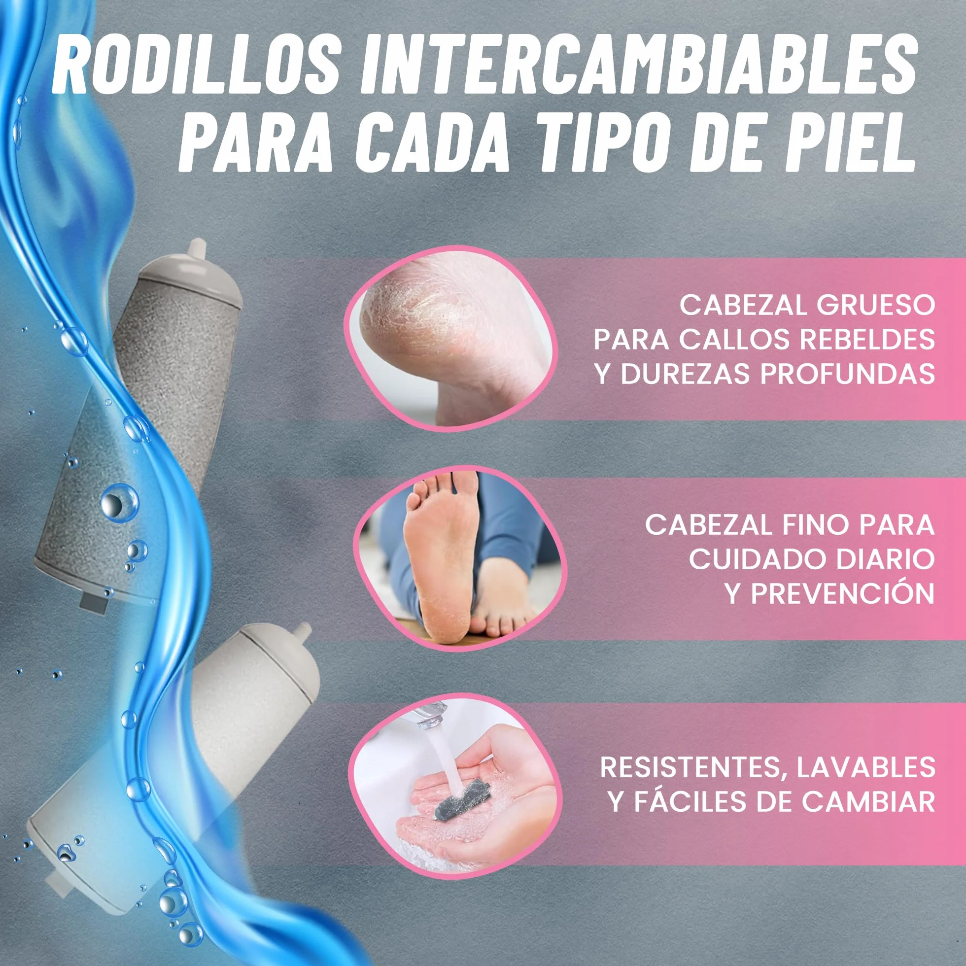 Lima Electrica Pies Durezas - Quita Durezas Recargable con Luz Integrada