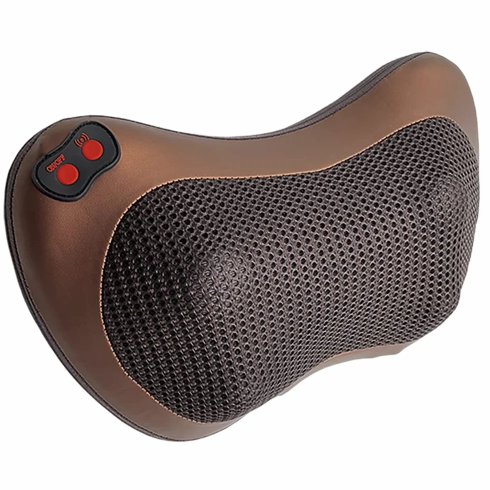 Almohada de Masaje Ergonómico 8 Cabezas Bidireccionales 3 Velocidades Ajustables Calor Suave