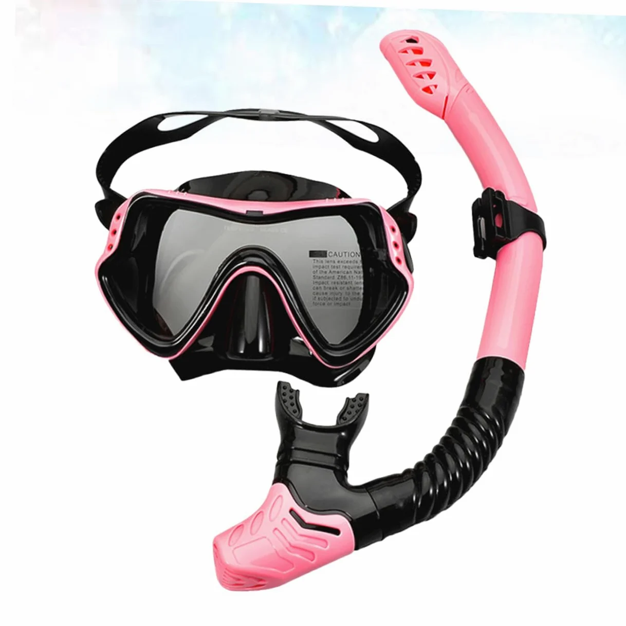 Gafas de Snorkel para Niño Tubo de Respiración, Rosa | Silicona, Diseño Sola Ventana, Drenaje Unidireccional, Correa Elástica Alta