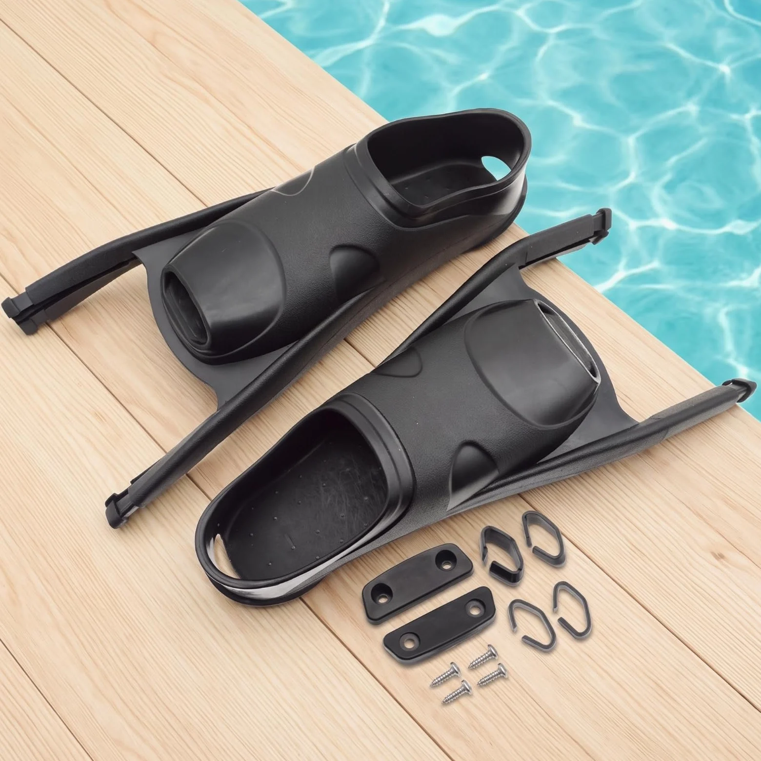 rockible Aletas de Natación Aletas Buceo Acuáticas Escarpines Componentes con Diseño de Flujo Suave y Eficiencia en el Confort en Sesiones Largas Adecuadas , Negro , S 37-38
