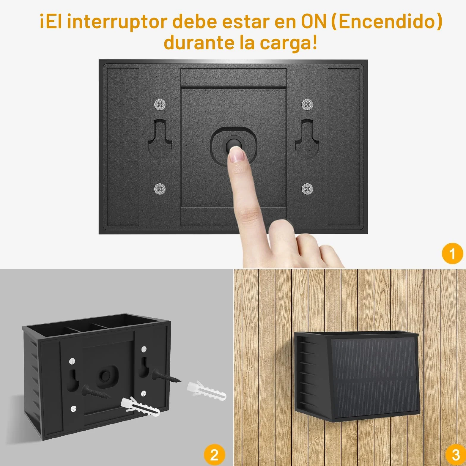 T-SUN Lámparas Solares para Exterior 3000K IP65 Impermeable LED Solar Pared Jardín