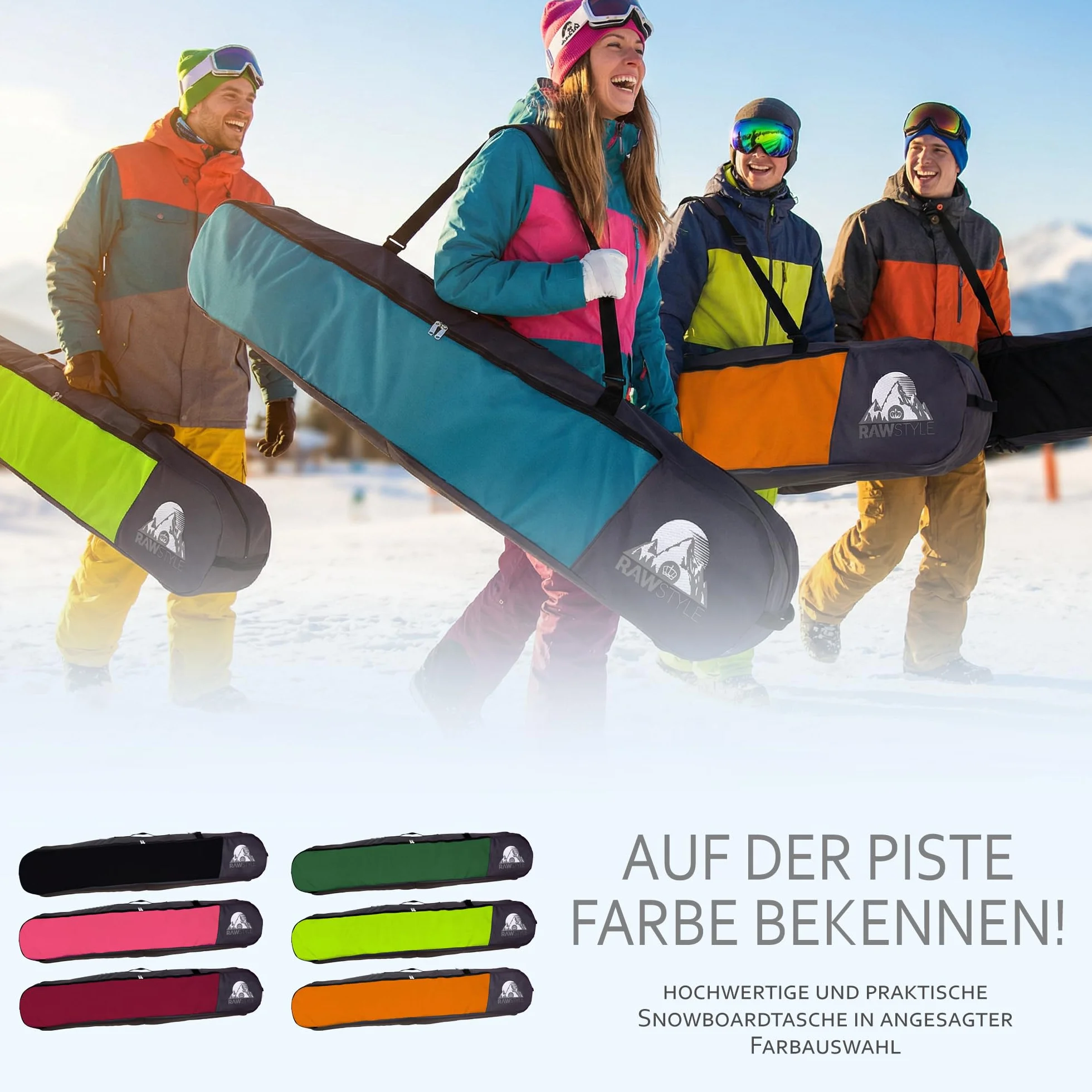 Rawstyle Bolsa para snowboard Bolsa de snowboard Boardbag Bolsa de snowboard Bolsa para snowboard Mochila Modelo 2 (verde oscuro (170 cm))